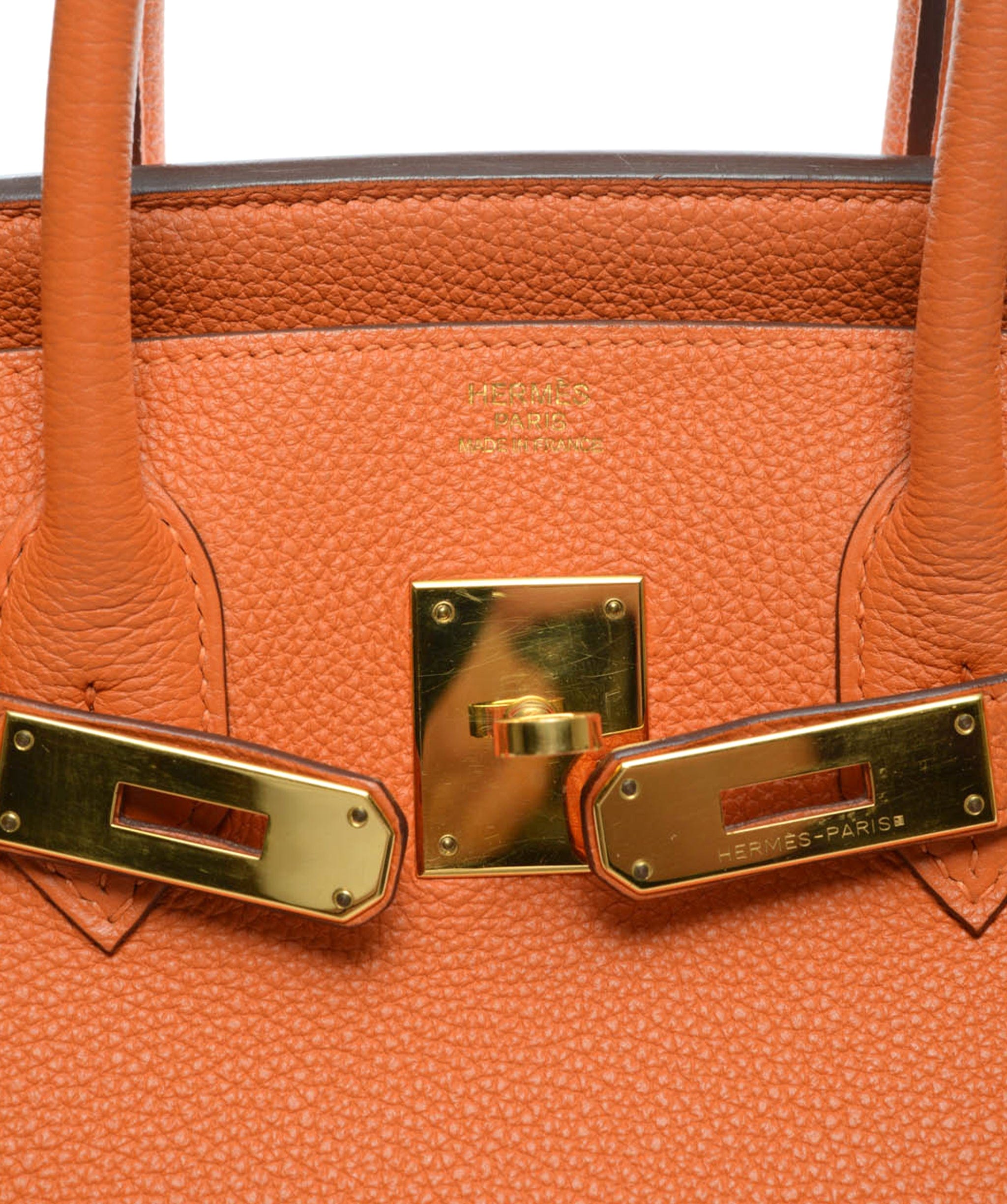 Hermès Hermes Birkin 30 Orange Togo GHW #M SKL1195