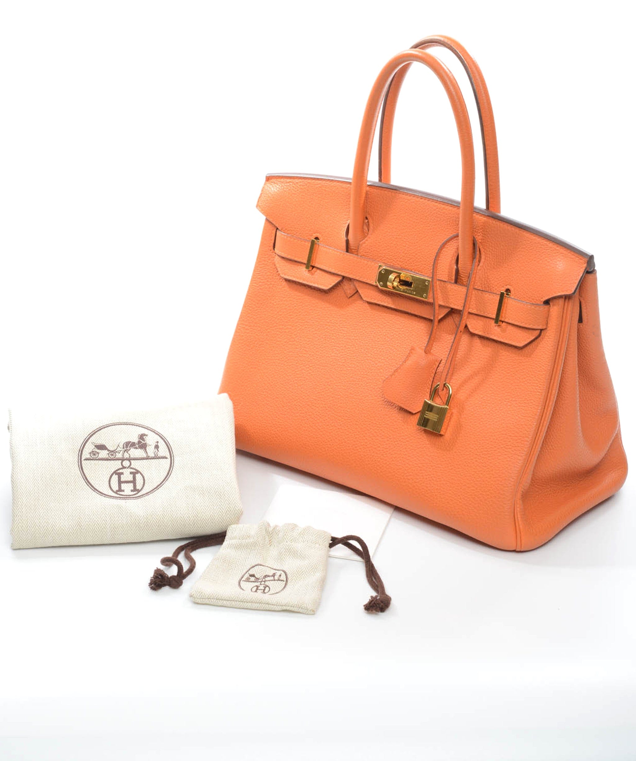 Hermès Hermes Birkin 30 Orange Togo GHW #M SKL1195