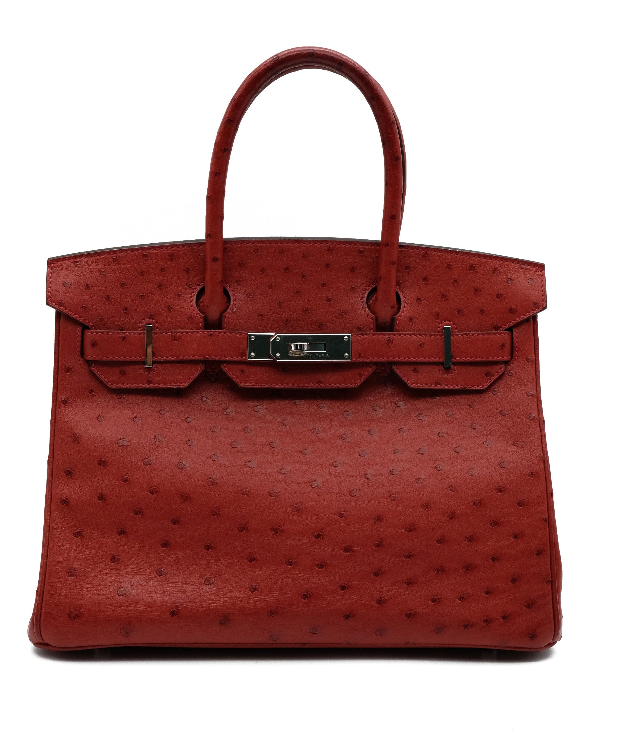 Hermès Hermes Birkin 30 Ostrich Rouge Vif PHW RJC1181