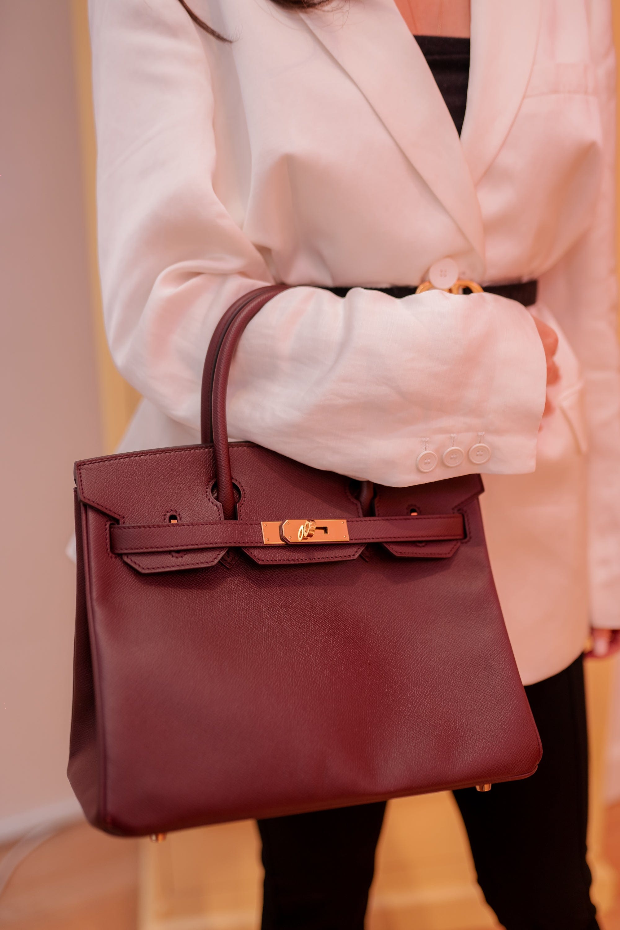 Hermès Hermes Birkin 30 Rouge H Epsom with GHW. A stamp  ADC1180