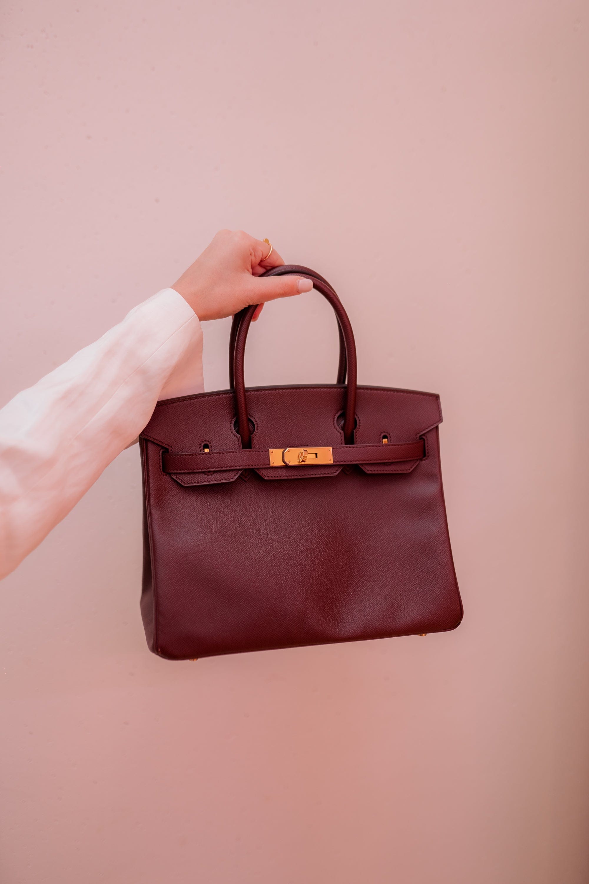 Hermès Hermes Birkin 30 Rouge H Epsom with GHW. A stamp  ADC1180