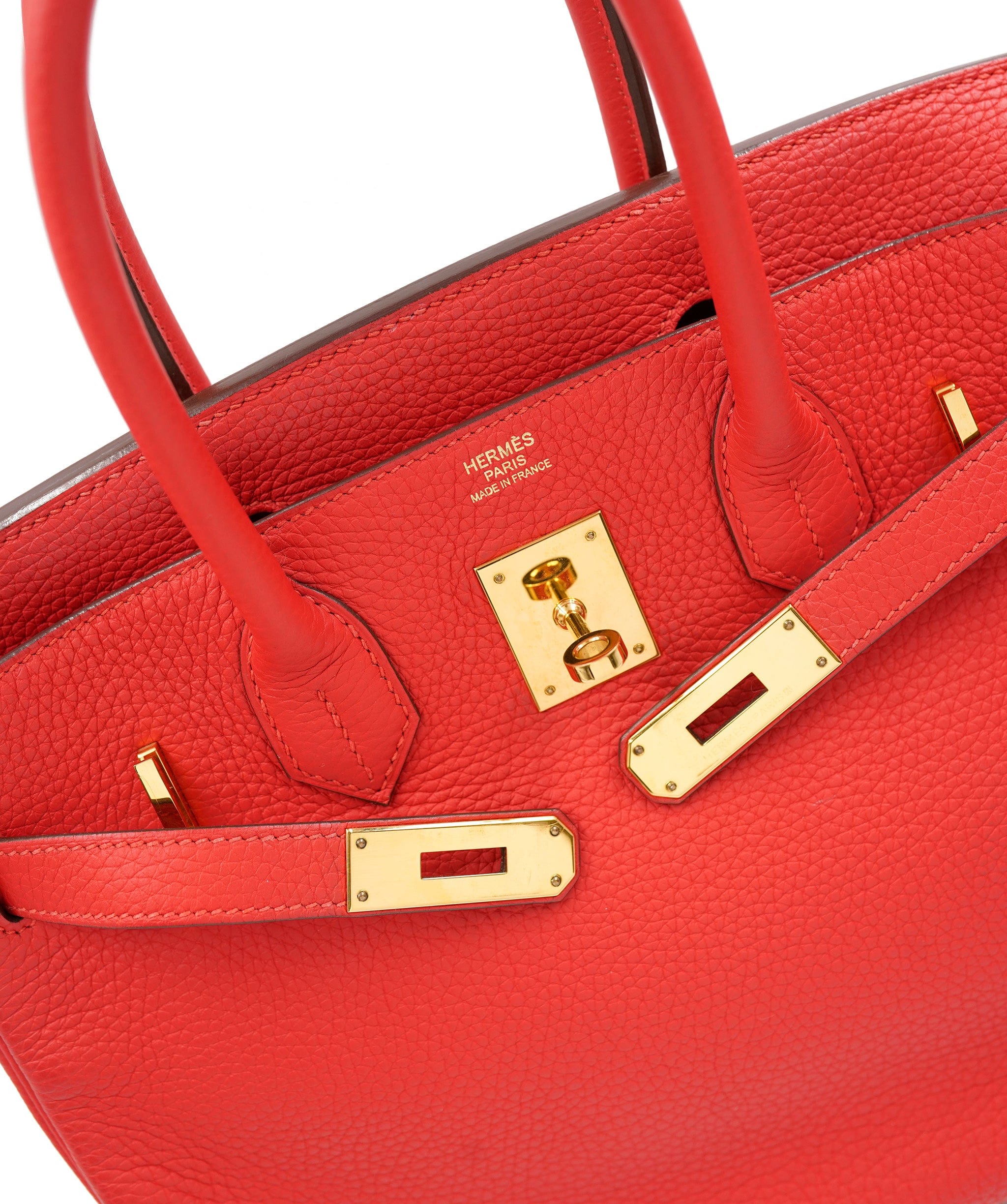 Hermès Hermes Birkin 30 Rouge Tomate Clemence GHW #X SKL1324