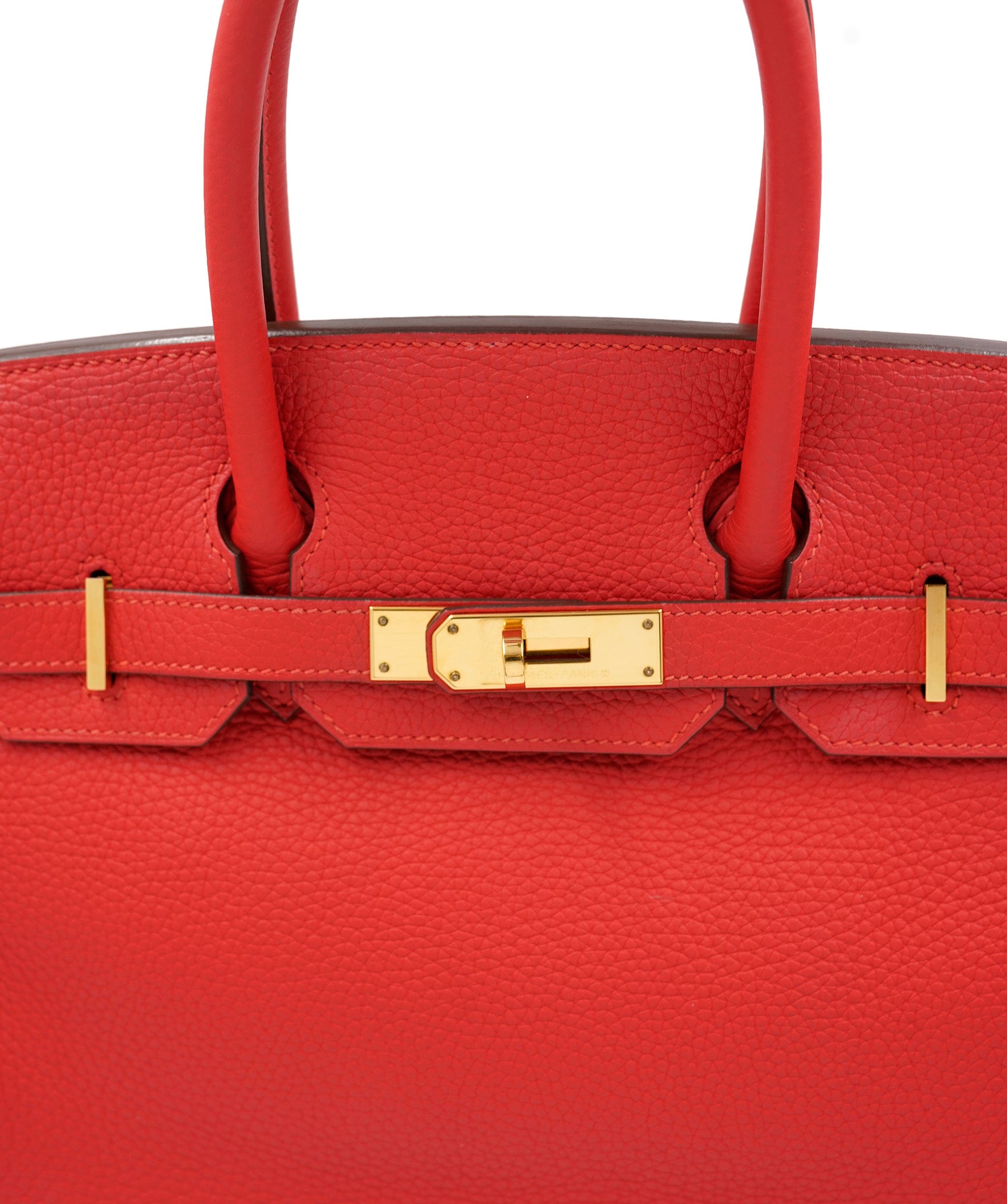 Hermès Hermes Birkin 30 Rouge Tomate Clemence GHW #X SKL1324