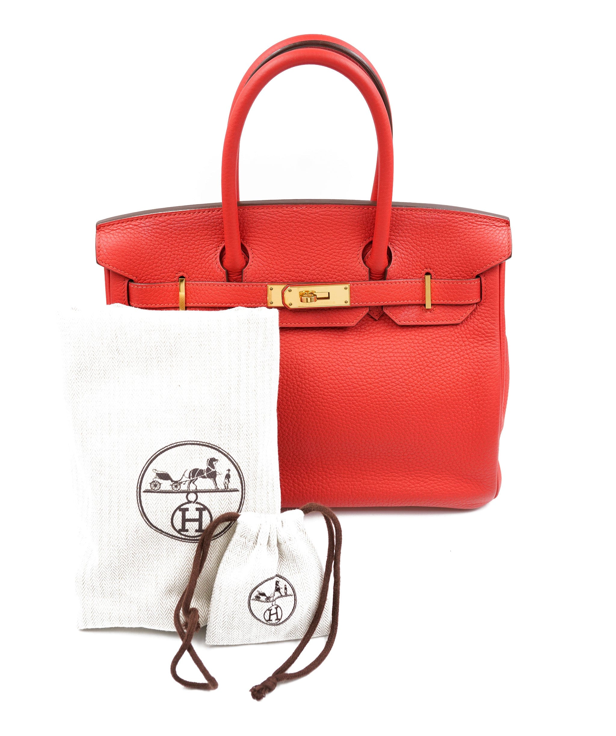 Hermès Hermes Birkin 30 Rouge Tomate Clemence GHW #X SKL1324