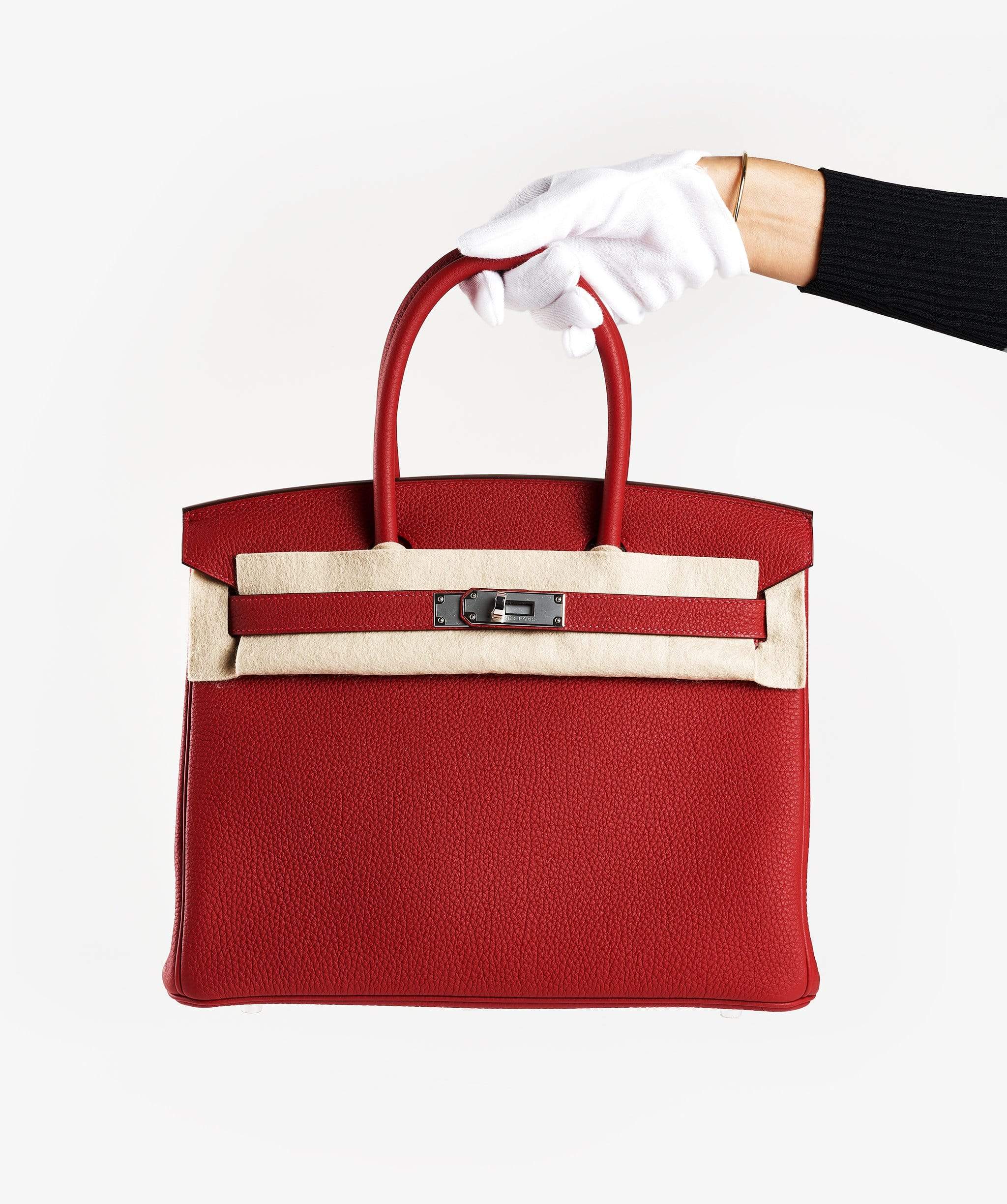 Hermès Hermes Birkin 30 Rouge VIF Togo PHW