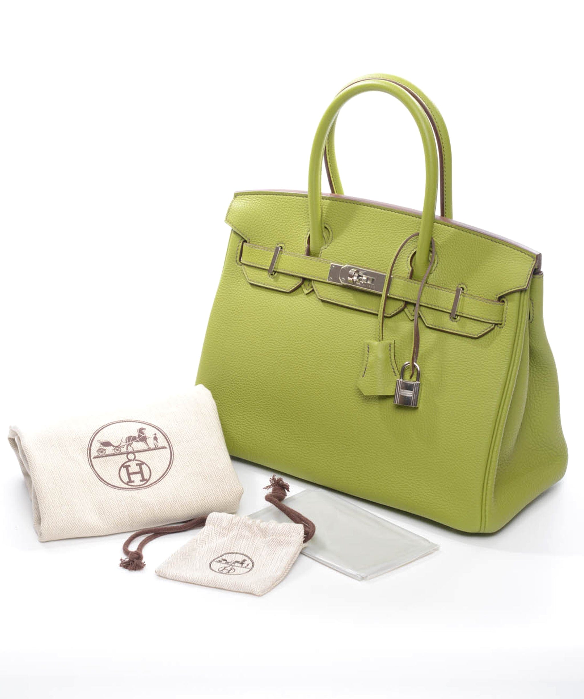 Hermès Hermes Birkin 30 Vert Anis Togo PHW #Q SKL1210