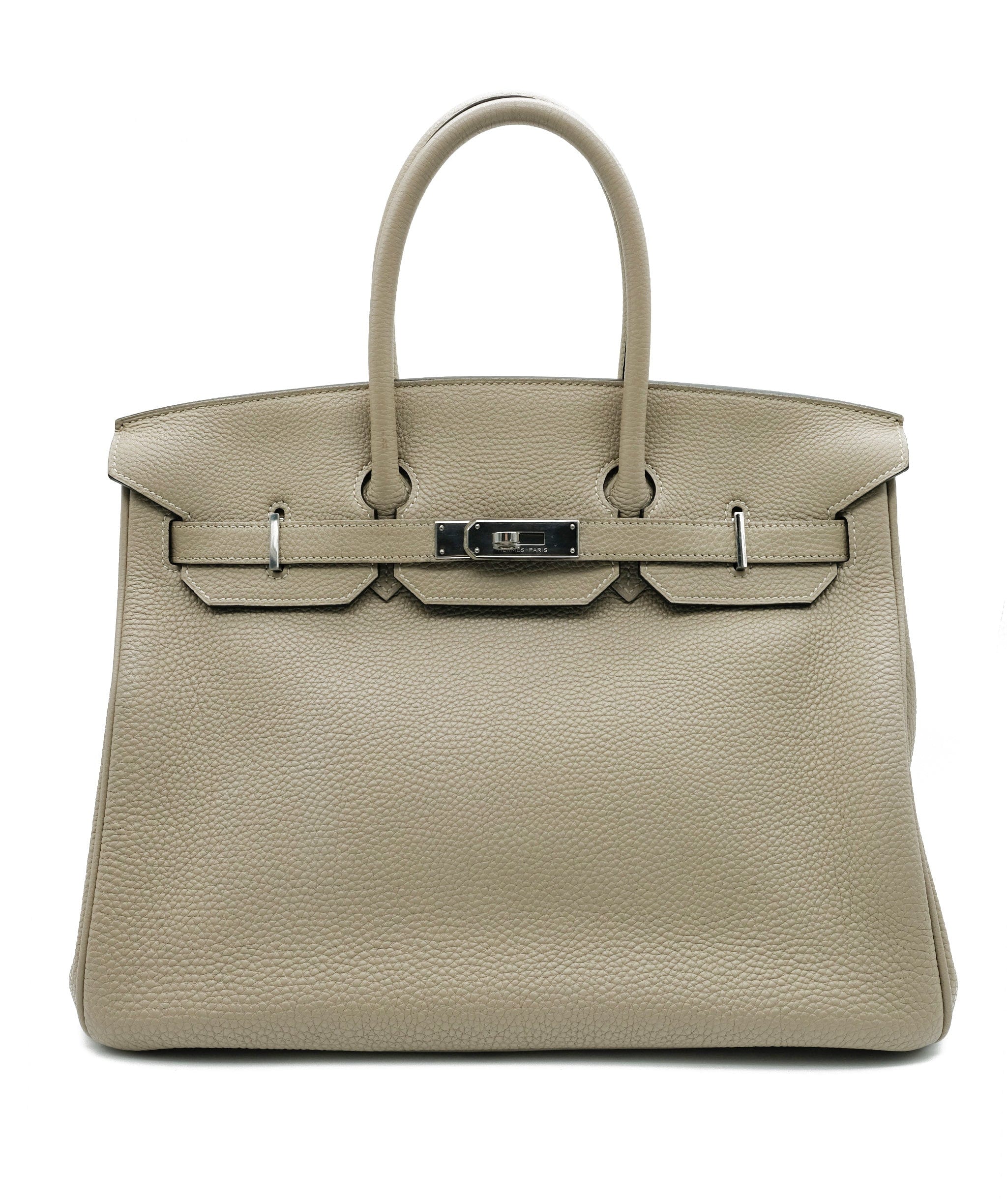 Hermès Hermes Birkin 35 Gris Tourterelle Togo PHW #O SKL1339