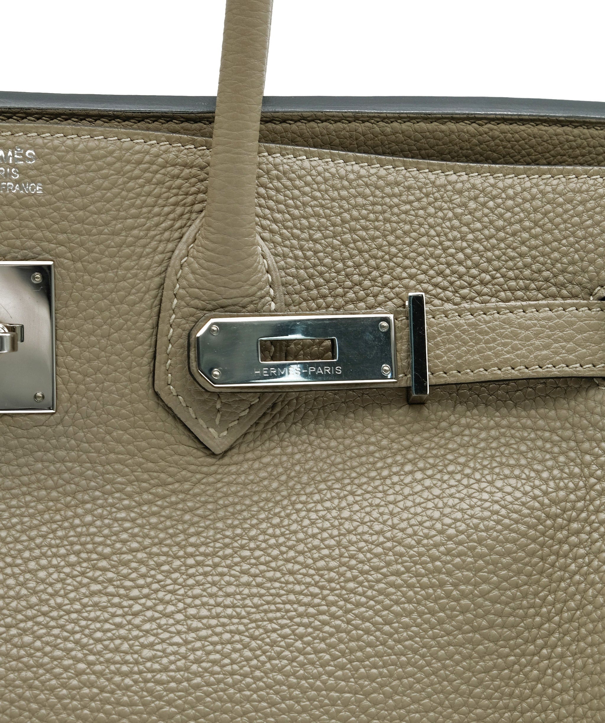 Hermès Hermes Birkin 35 Gris Tourterelle Togo PHW #O SKL1339