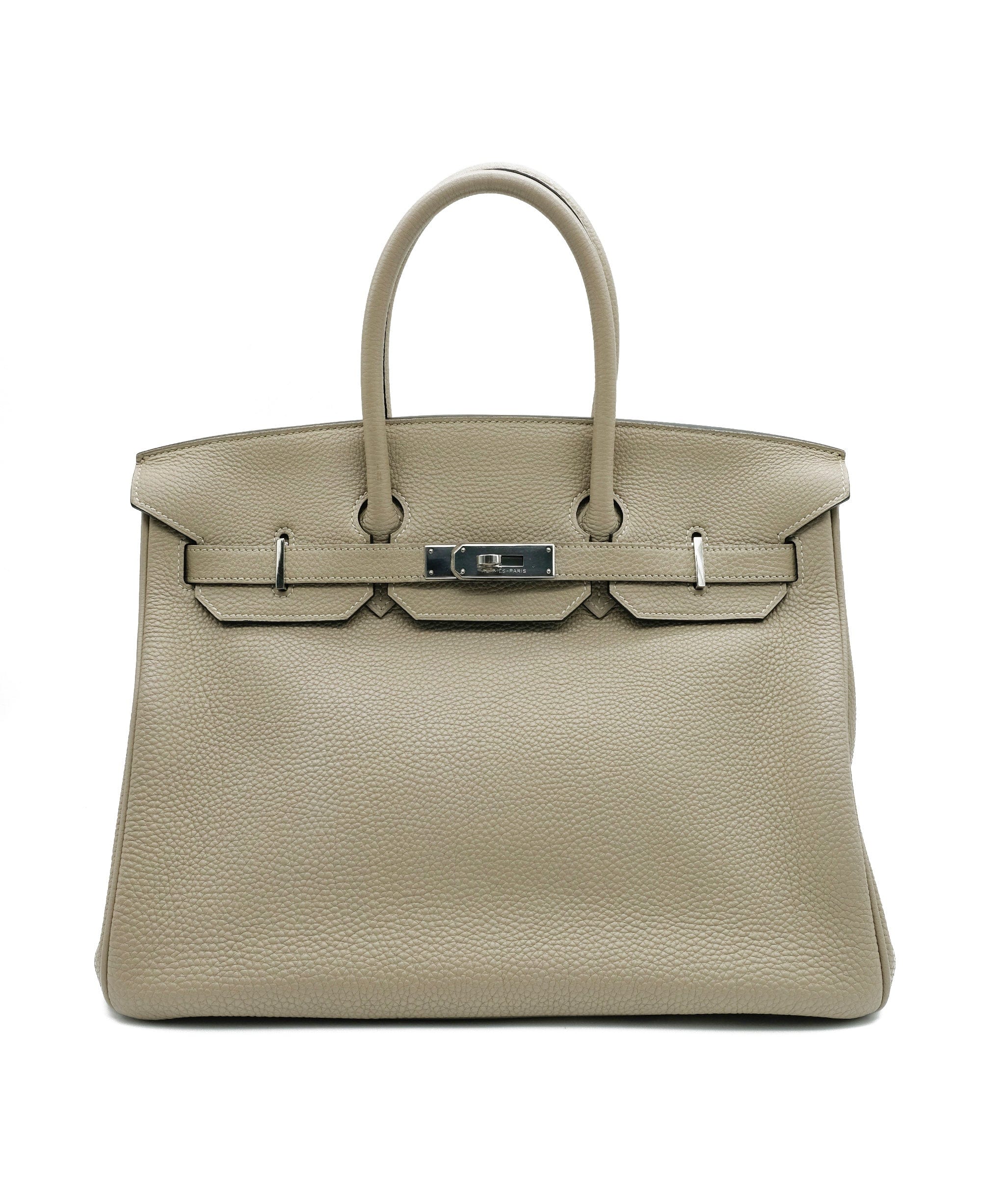 Hermès Hermes Birkin 35 Gris Tourterelle Togo PHW #O SKL1339