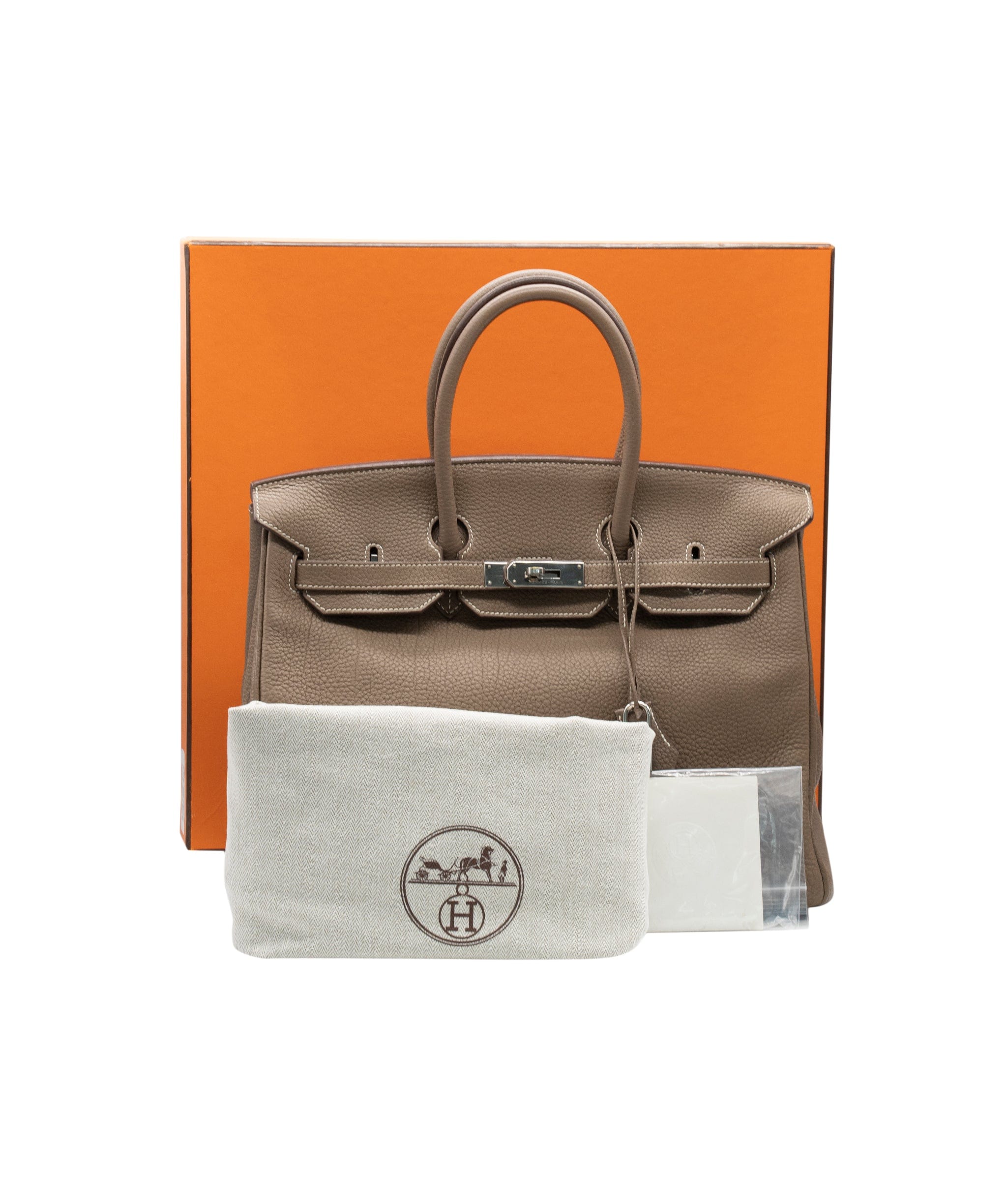 Hermès HERMES Birkin 35 Hand Bag Togo Etoupe 90174709 ASL5932