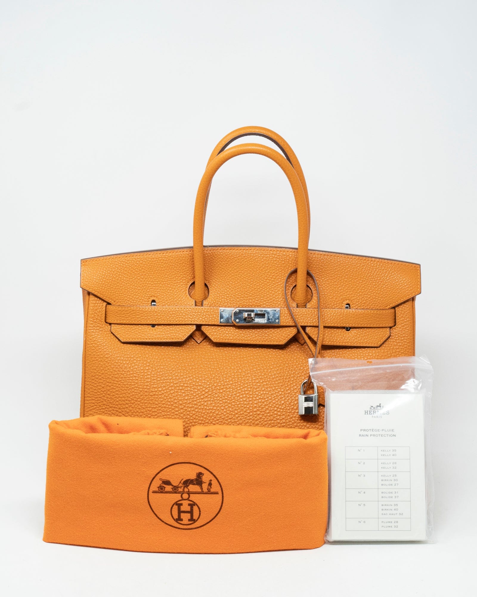 Hermès Hermès Birkin 35 Orange Veau Crispe ASL3181