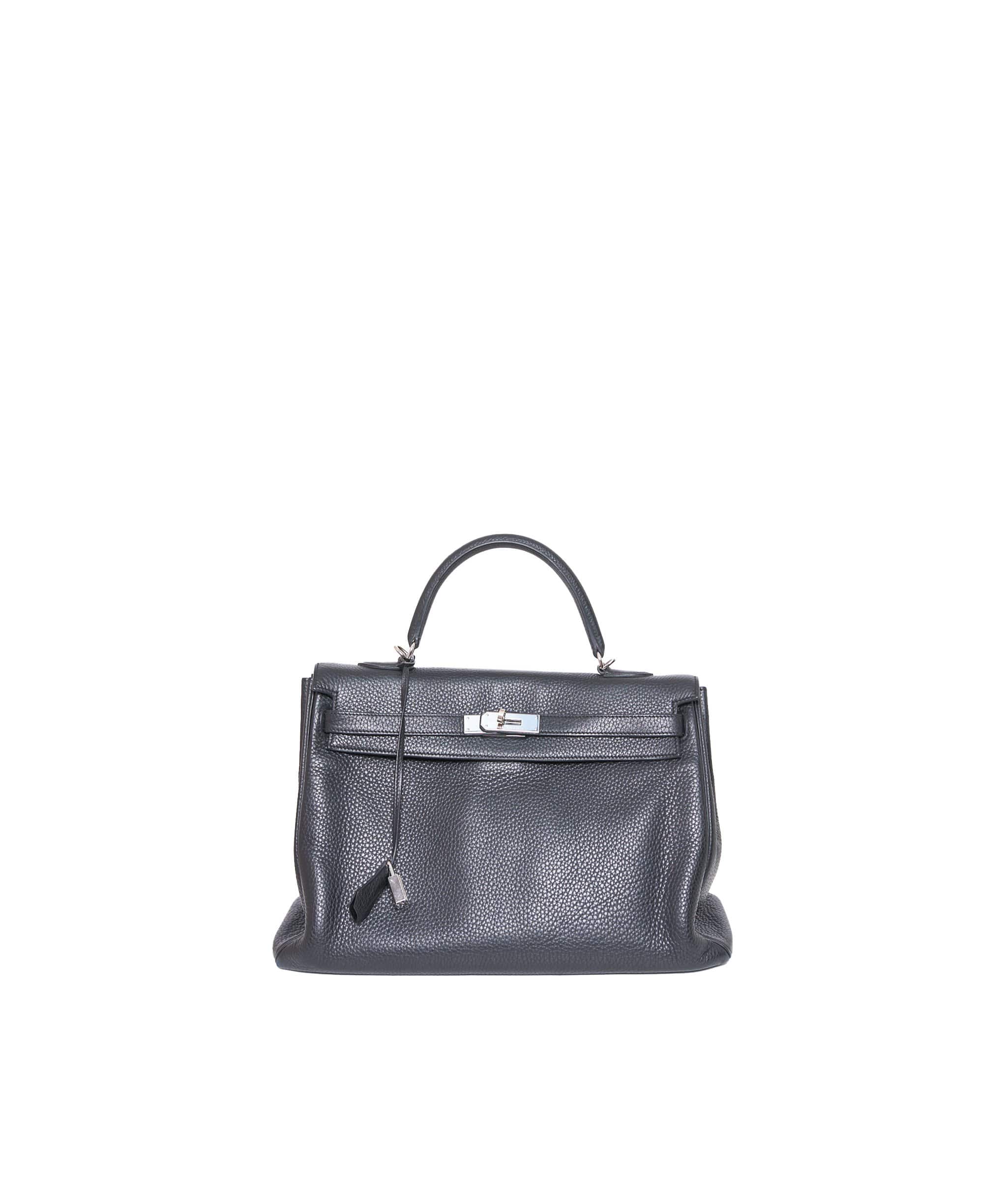 Hermès Hermes Black Clemence Leather Kelly 35 PHW - AGL1200