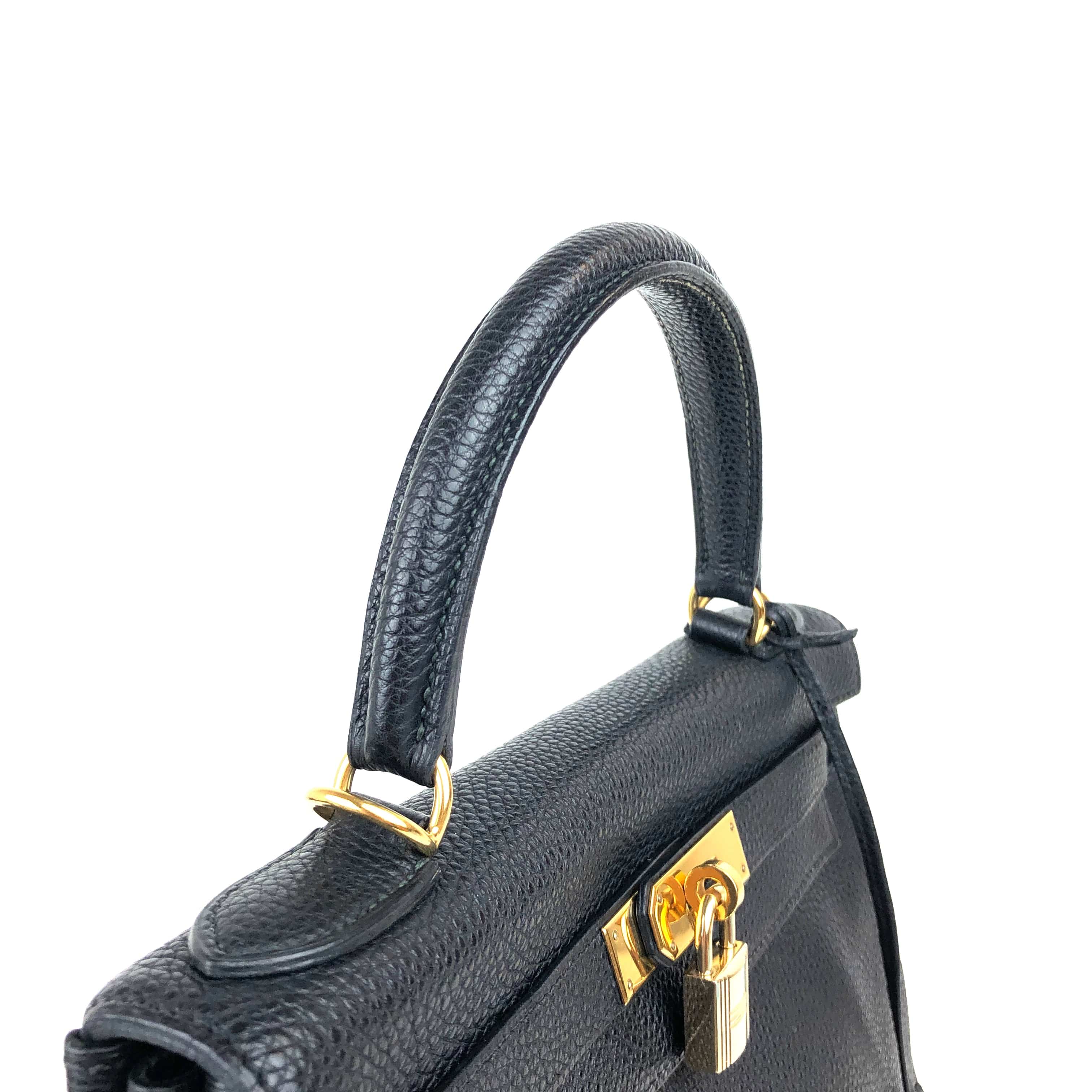 Hermès HERMES Black Kelly 28 Togo Retourne 4113373