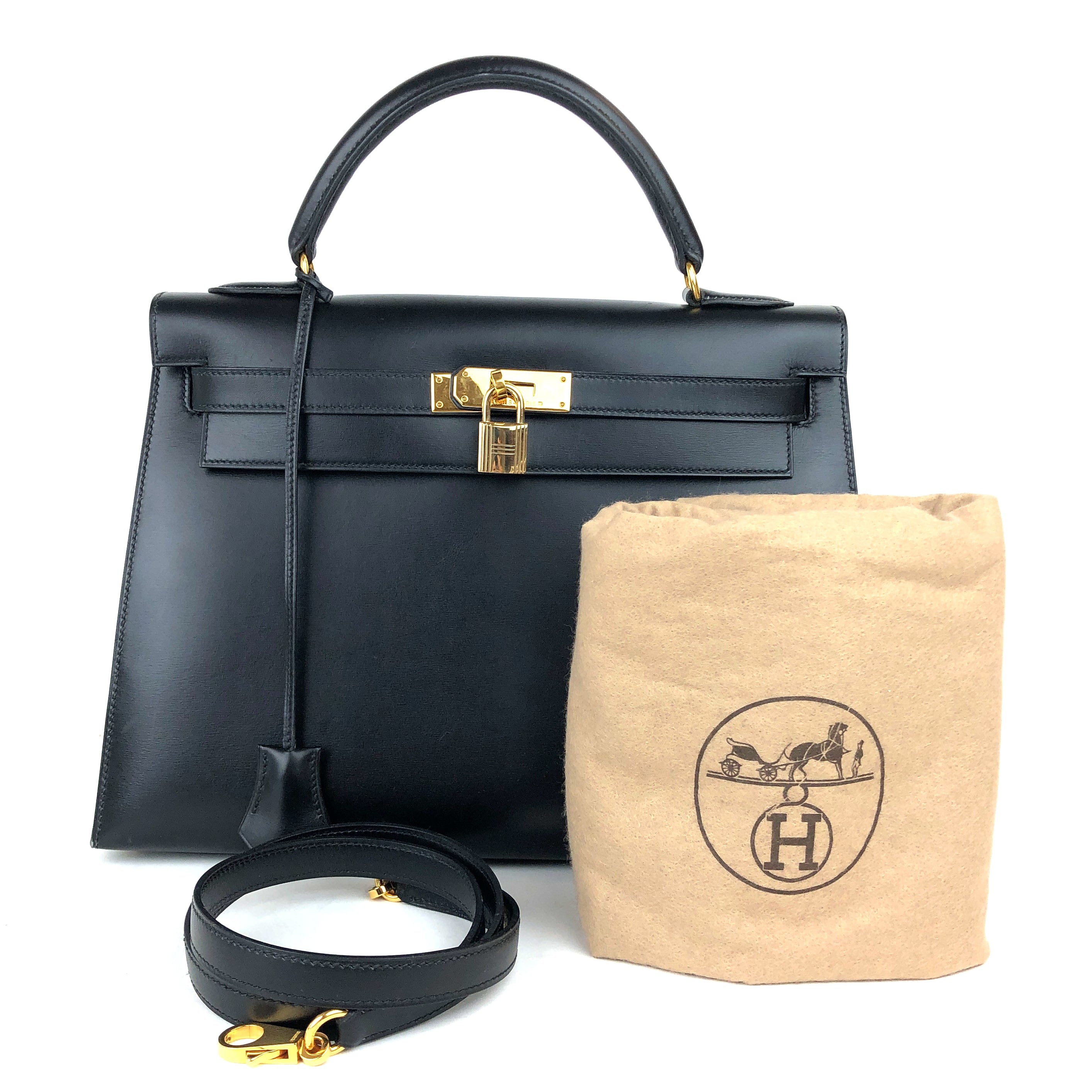 Hermès Hermes Black Kelly 32 in Box Leather  PXL2270