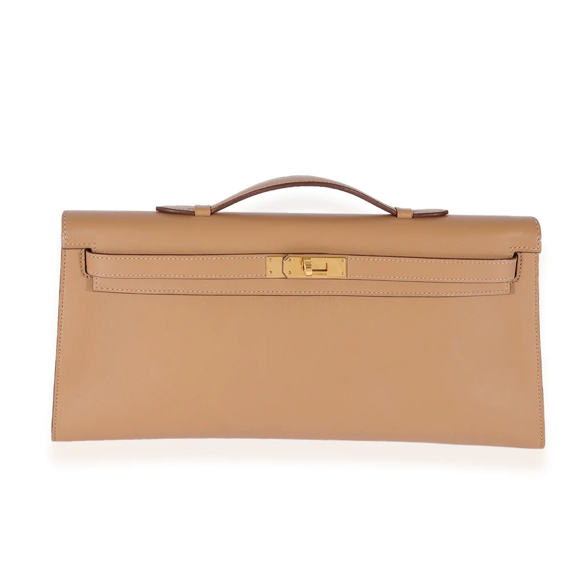 Hermès Hermès Bronze Dore Swift Kelly Cut Clutch GHW 125240