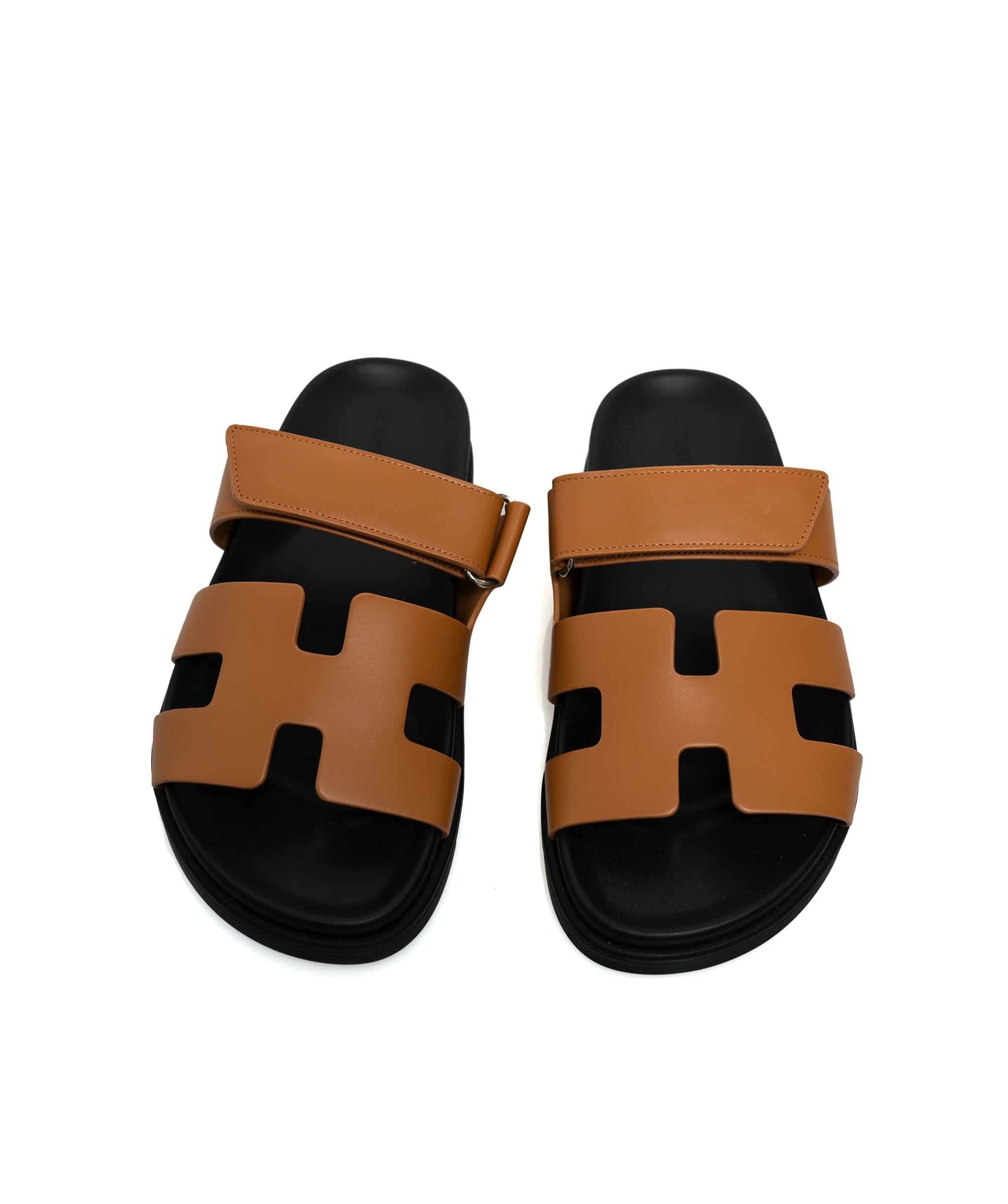 Hermès Hermes Chypre Gold Leather 38.5 Sandals - ADL1394