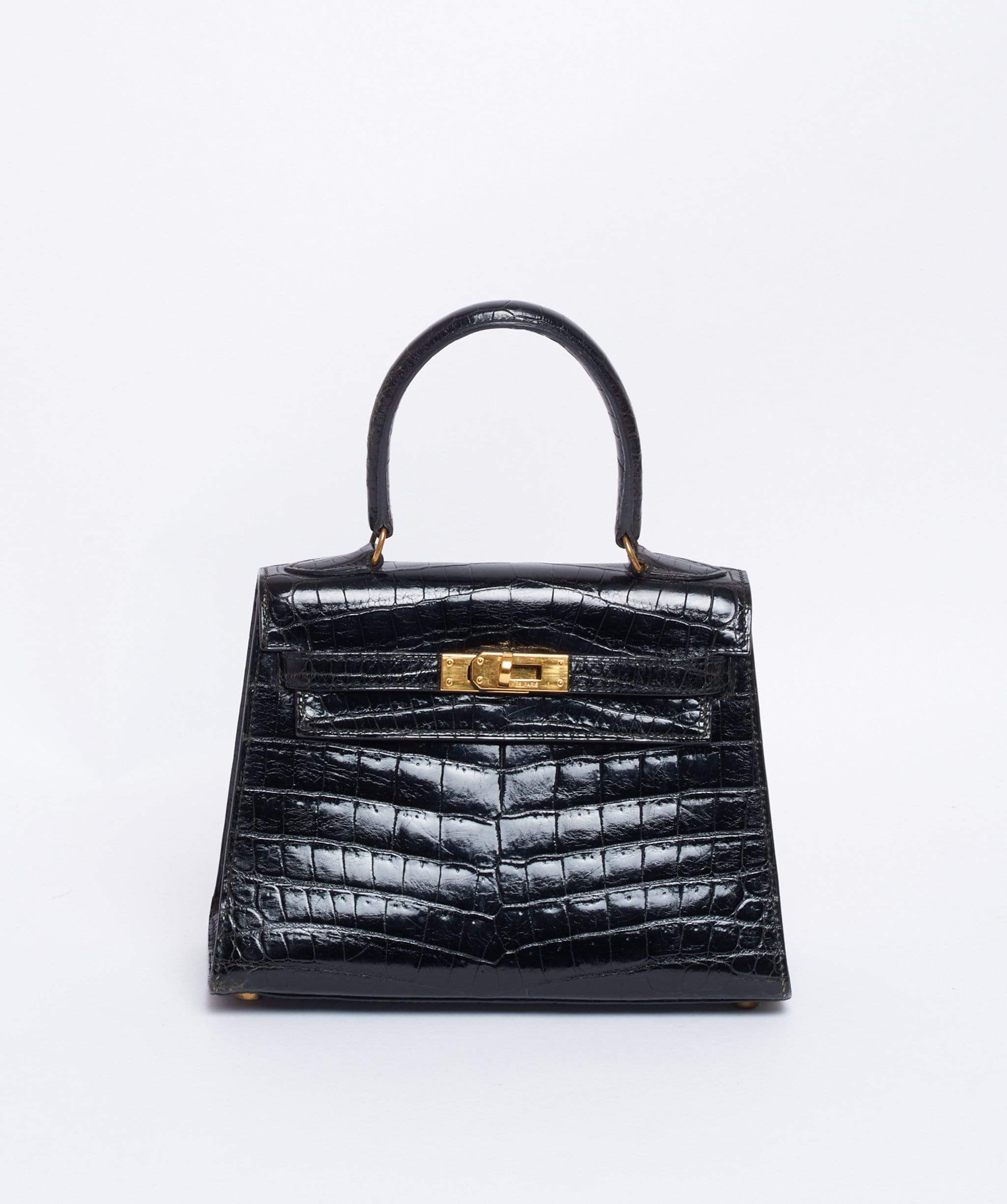 Hermès Hermes crocodile kelly 20 black GHW