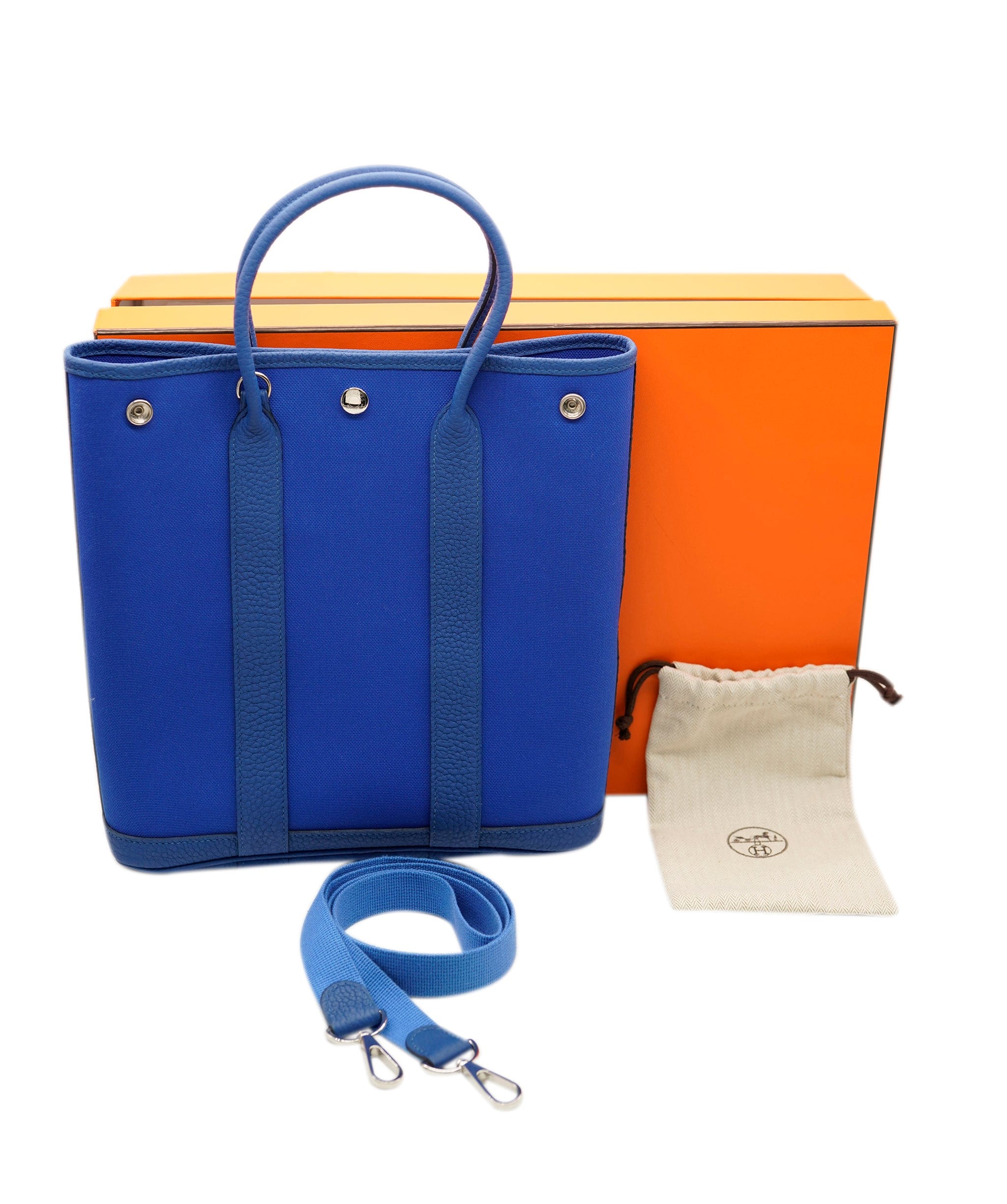 Hermès Hermes Garden File 28 Negonda and Toile Bleu Billard bag  ALC0302