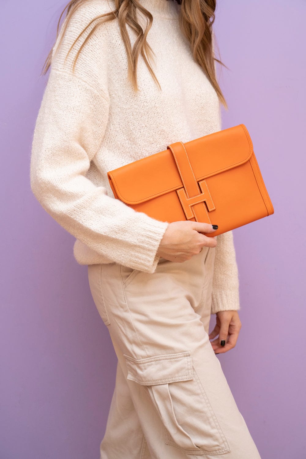 Hermès Hermes Jige 29 Clutch Bag Orange Swift Leather - AGL1781