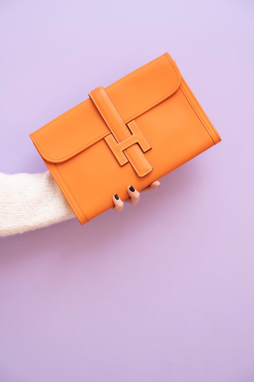 Hermès Hermes Jige 29 Clutch Bag Orange Swift Leather - AGL1781