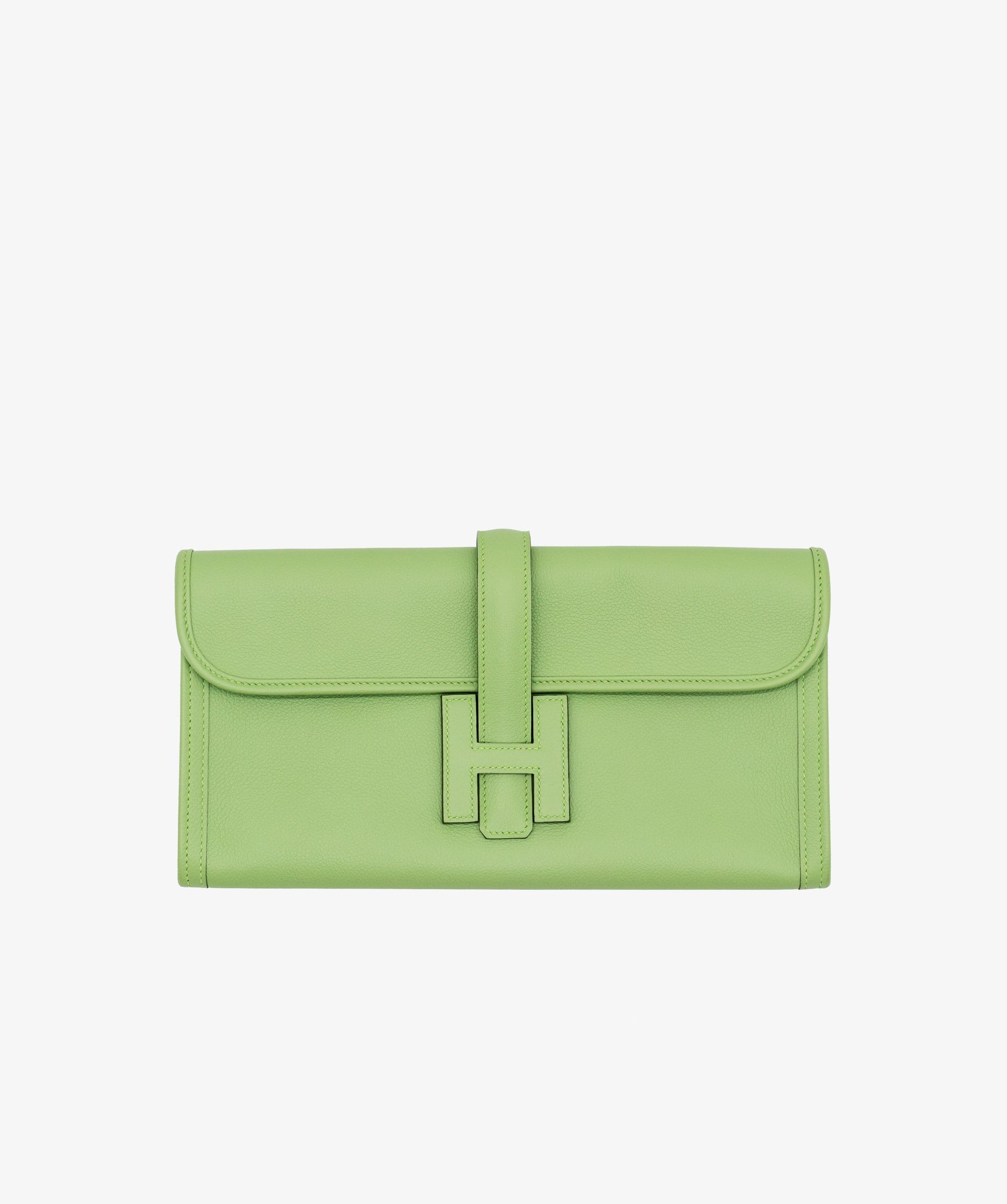 Hermès Hermes Jige Clutch Vert Criquet