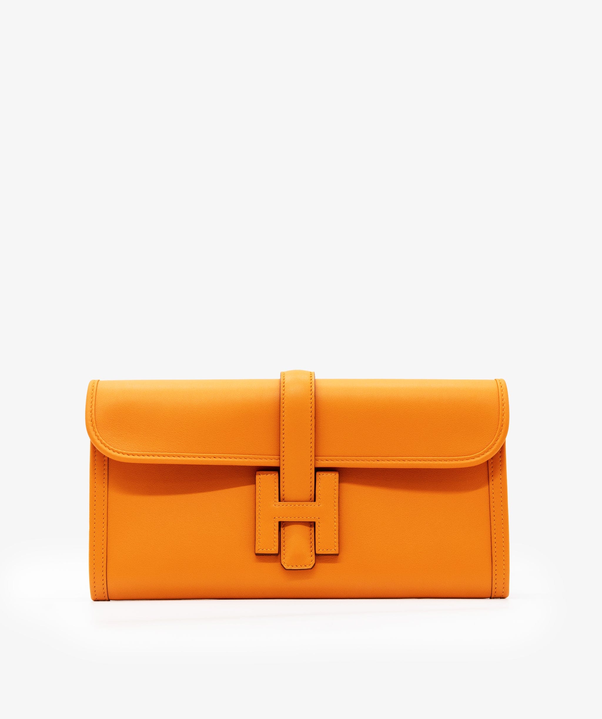 Hermès Hermes Jige Orange Clutch RJL1274