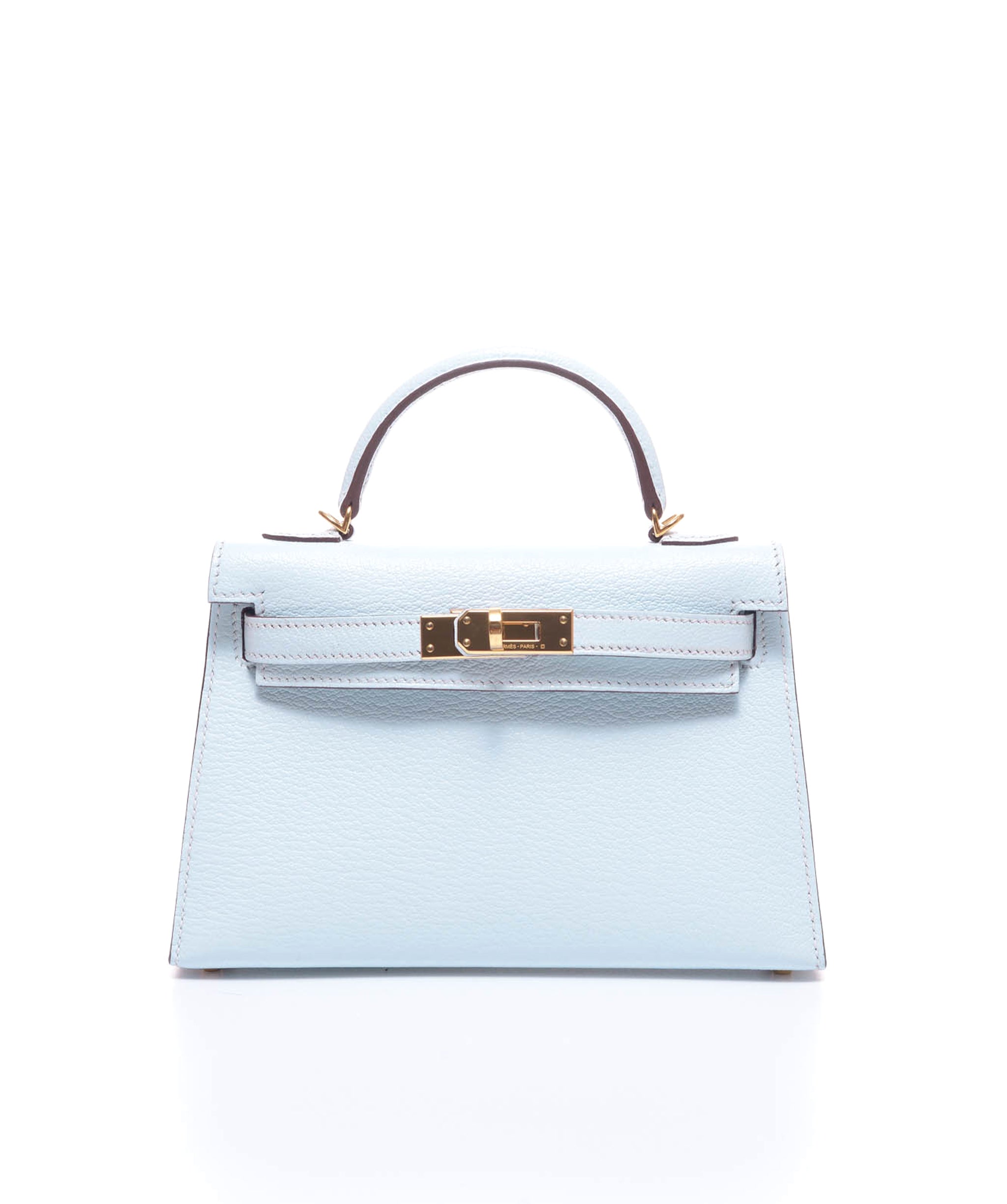 Hermès Hermes Kelly 20 Blue Brume Chevre GHW #U SKL1229