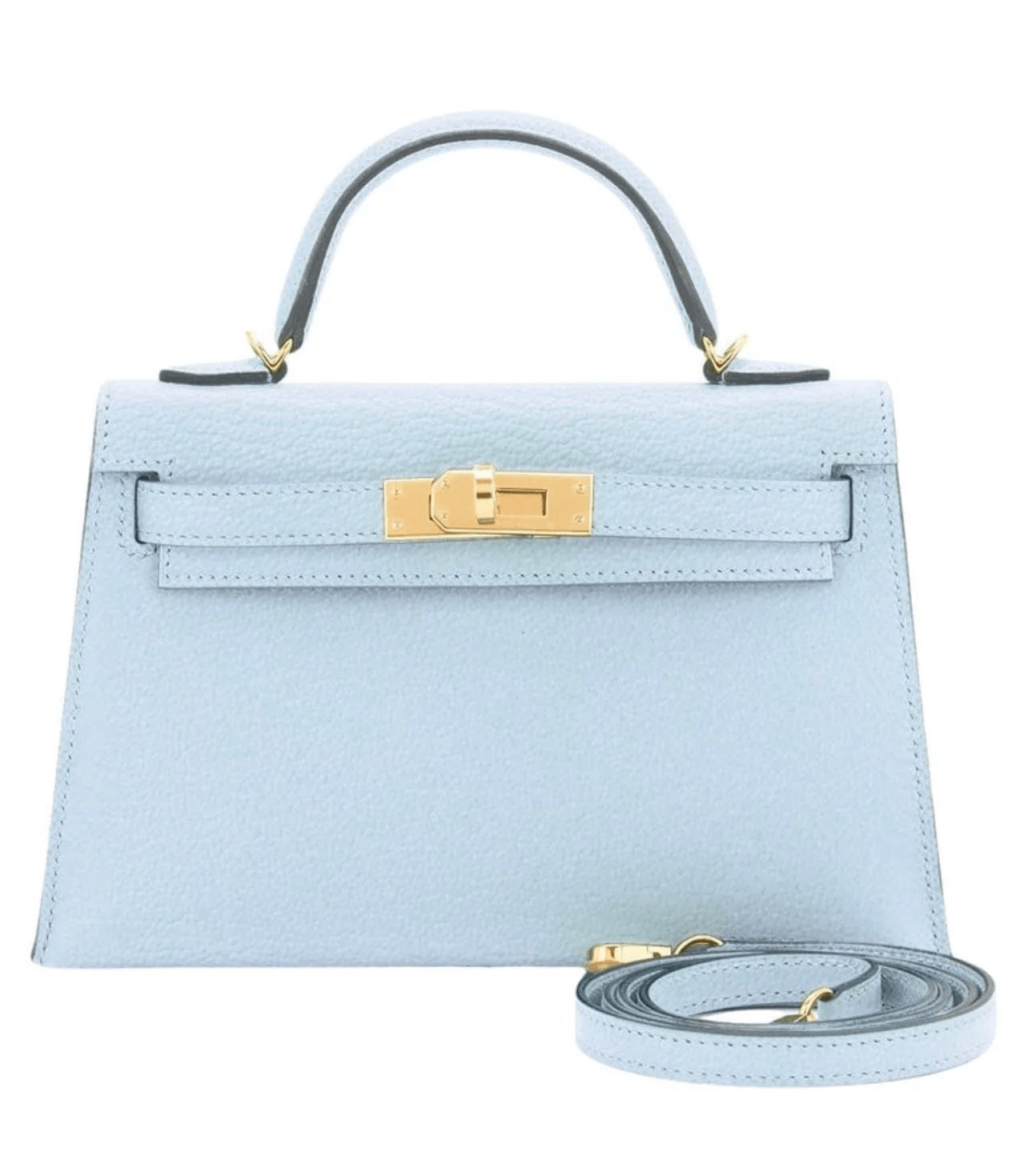 Hermès Hermes Kelly 20 Blue Brume Chevre GHW #U SKL1229