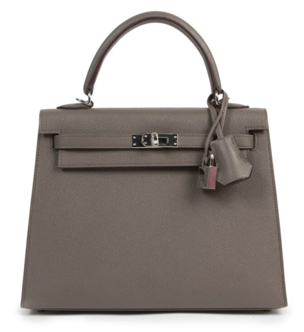 Hermès Hermes Kelly 25 Sellier Etain Epsom PHW SKL1274