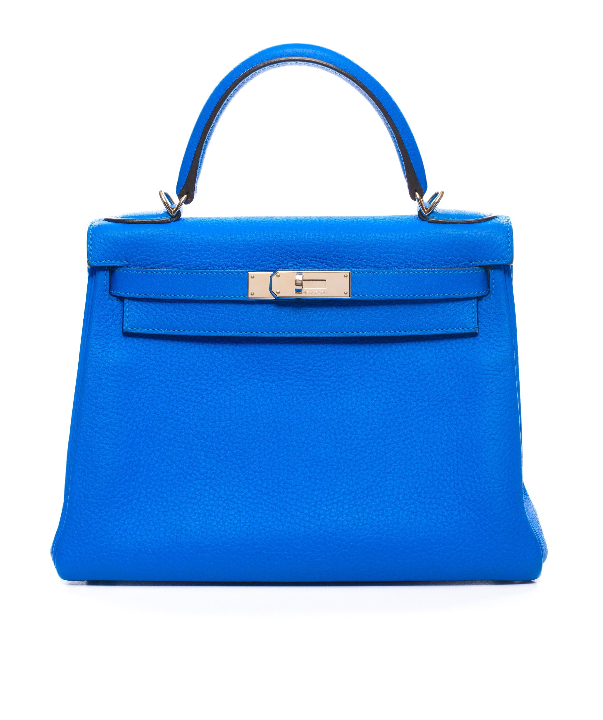 Hermès Hermes Kelly 28 Blue Hydra Clemence PHW #P SKL1198