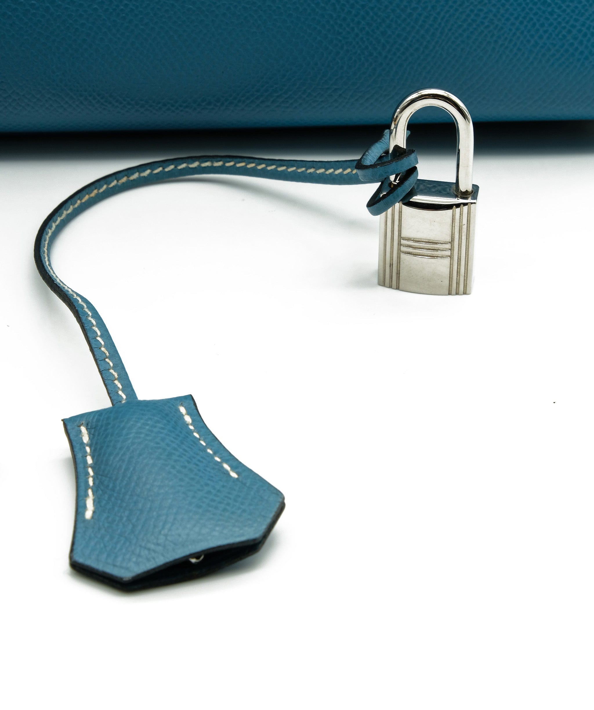 Hermès Hermes Kelly 28 Blue Jean Epsom PHW #C SKL1267