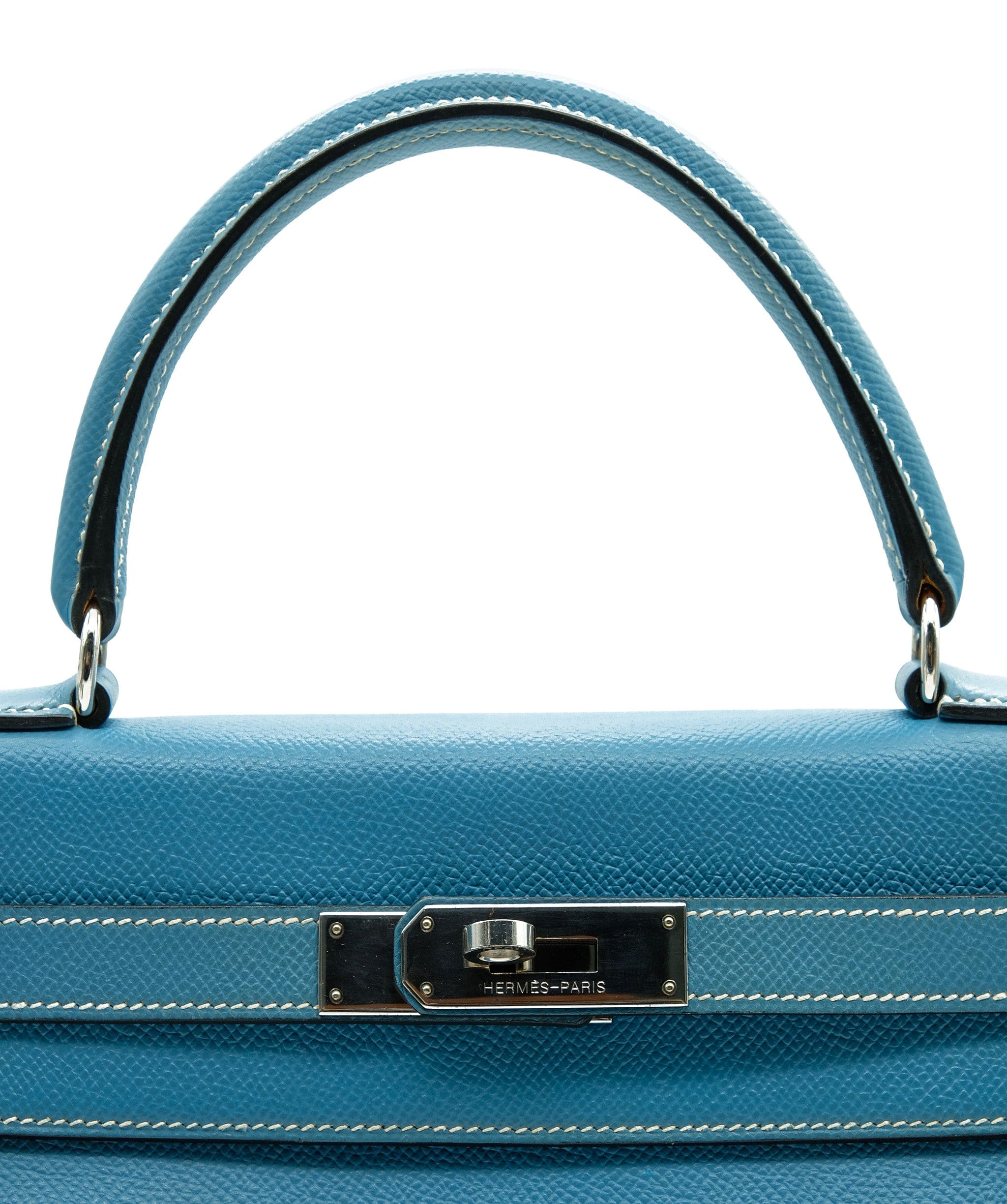 Hermès Hermes Kelly 28 Blue Jean Epsom PHW #C SKL1267