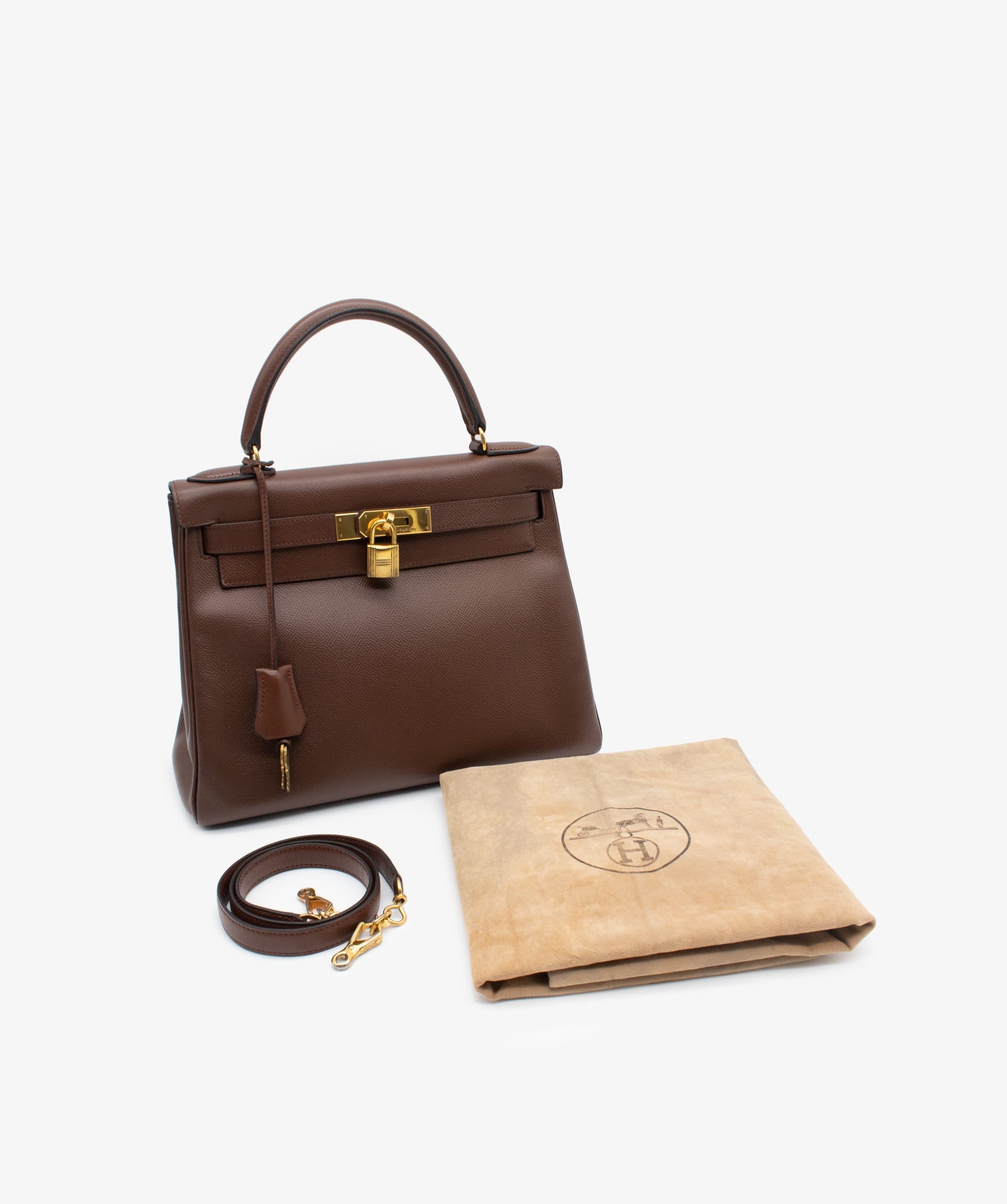 Hermès Hermes Kelly 28 GHW Brown Epsom