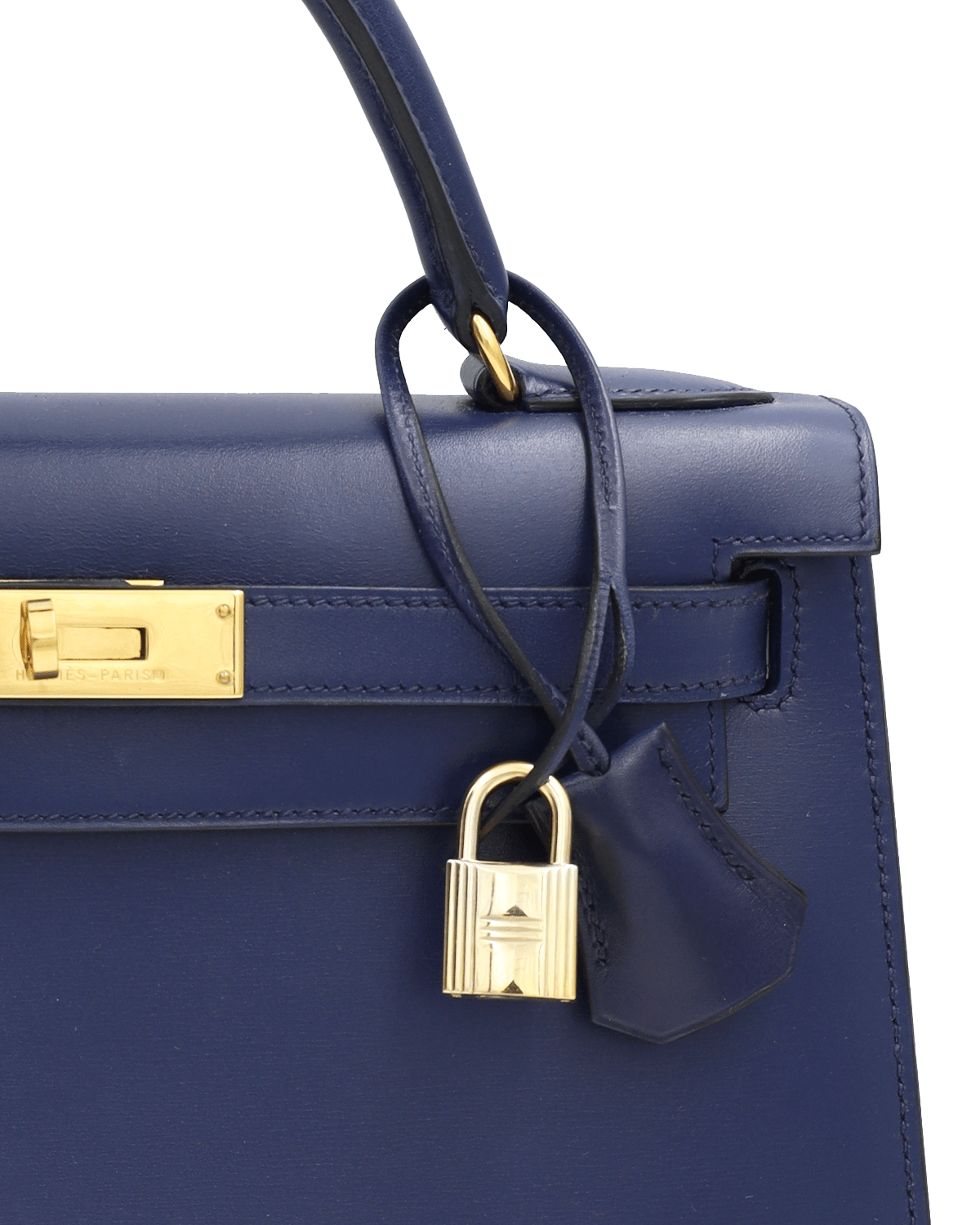 Hermès Hermès Kelly 28 Navy Box Calf GHW #Y ASL2465