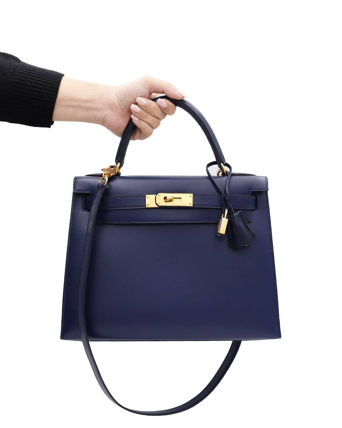 Hermès Hermès Kelly 28 Navy Box Calf GHW #Y ASL2465