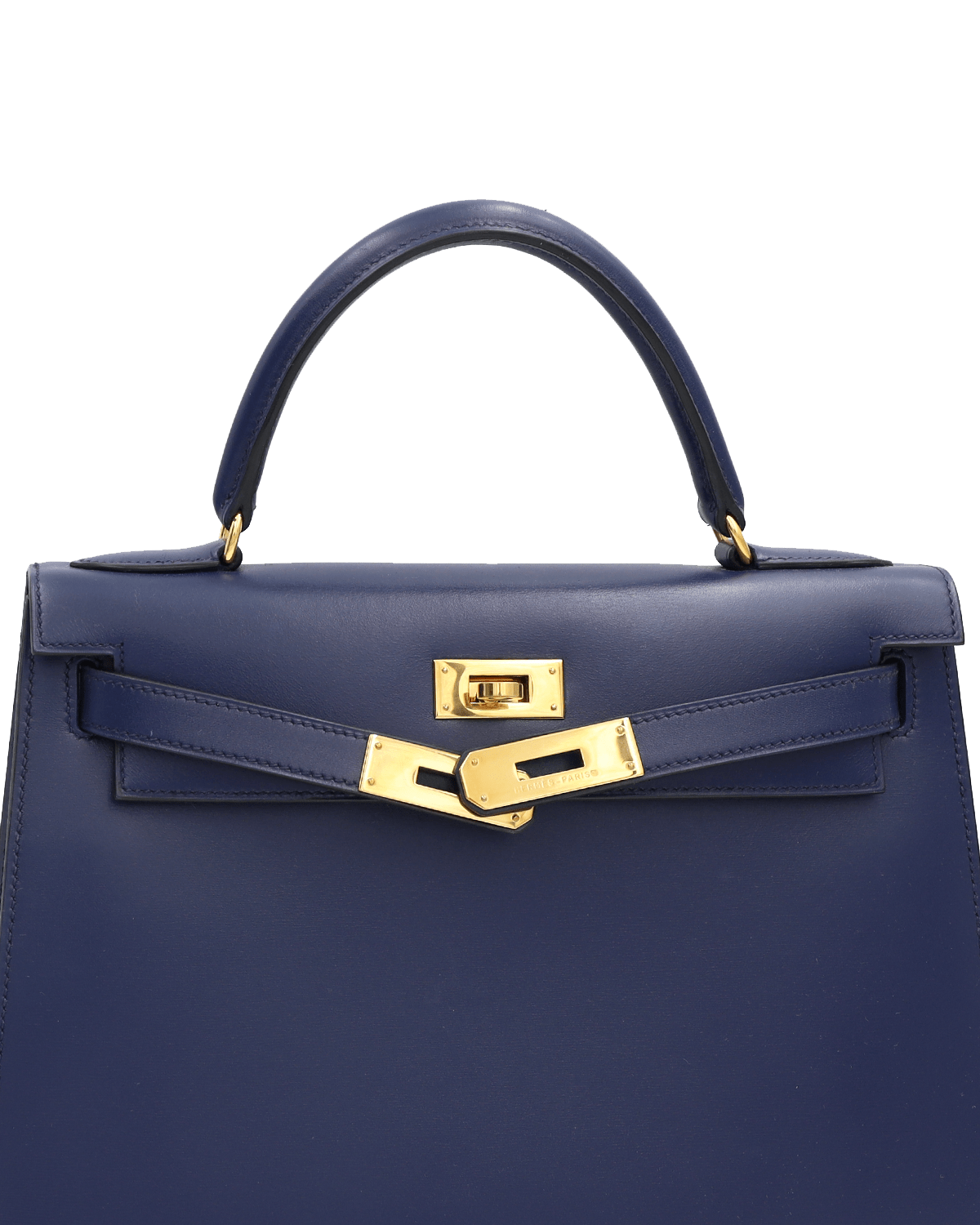 Hermès Hermès Kelly 28 Navy Box Calf GHW #Y ASL2465