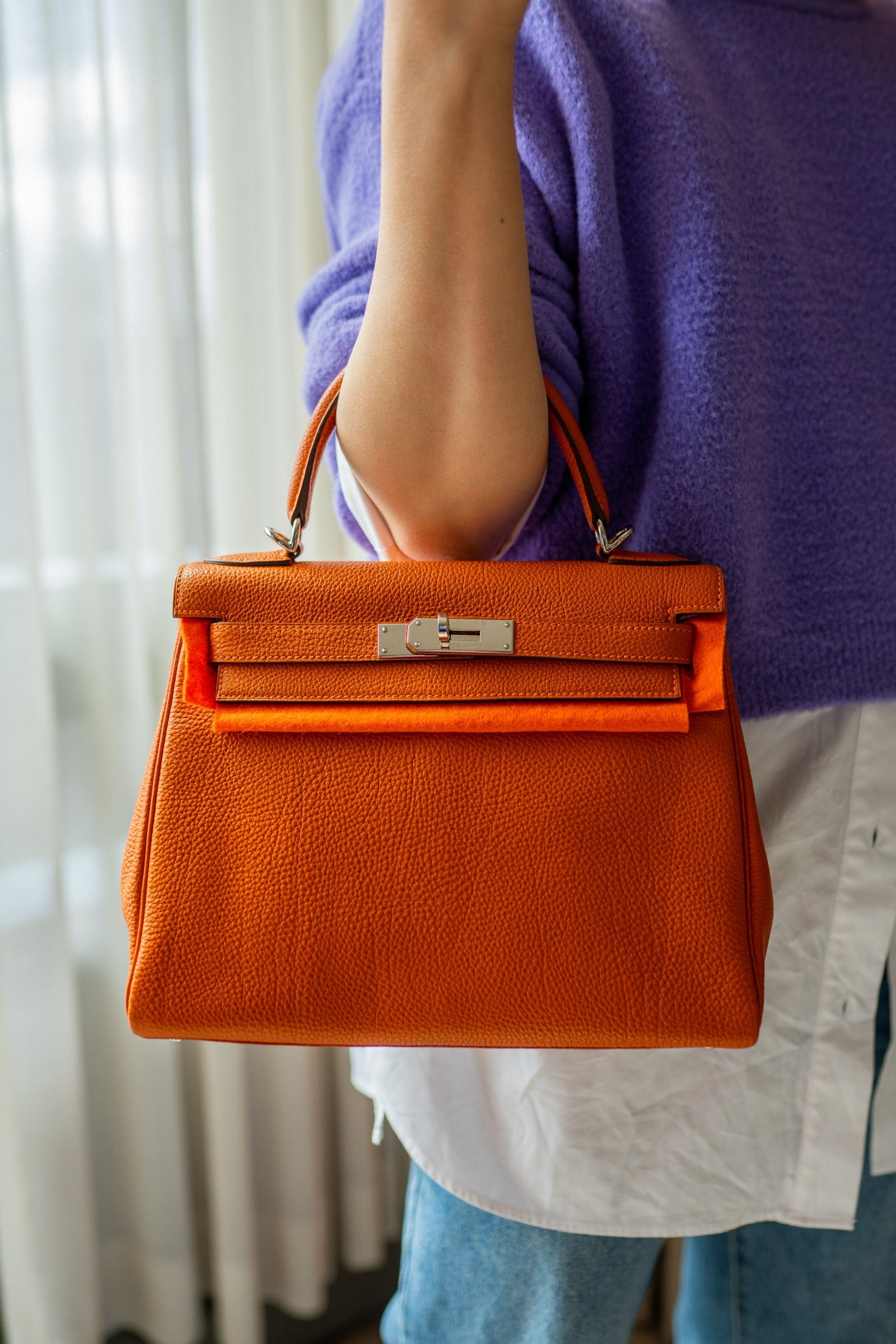 Hermès Hermes Kelly 28 Orange Togo PXL1186