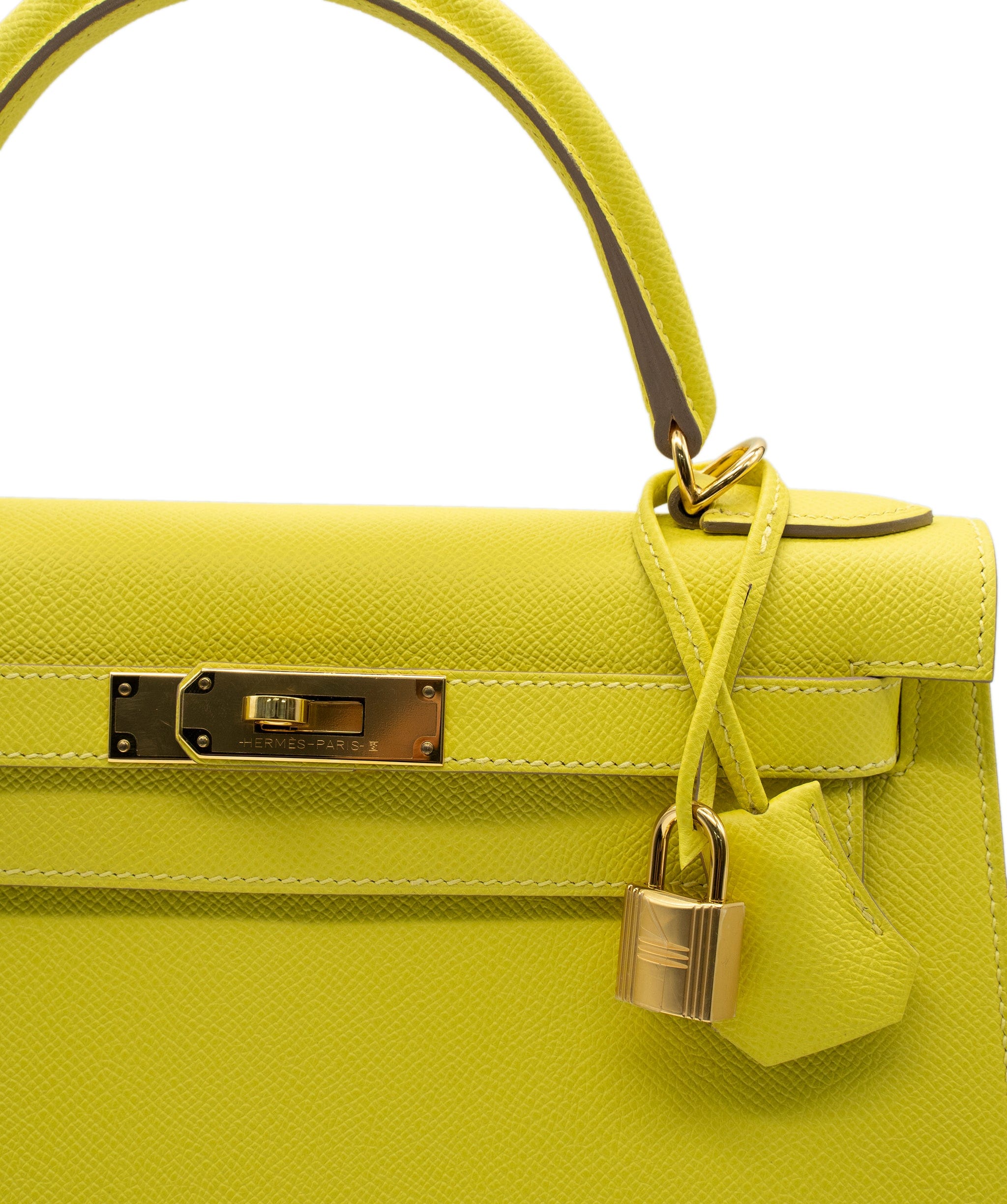 Hermès Hermes Kelly 28 Sellier Lime Epsom GHW #D SKL1216