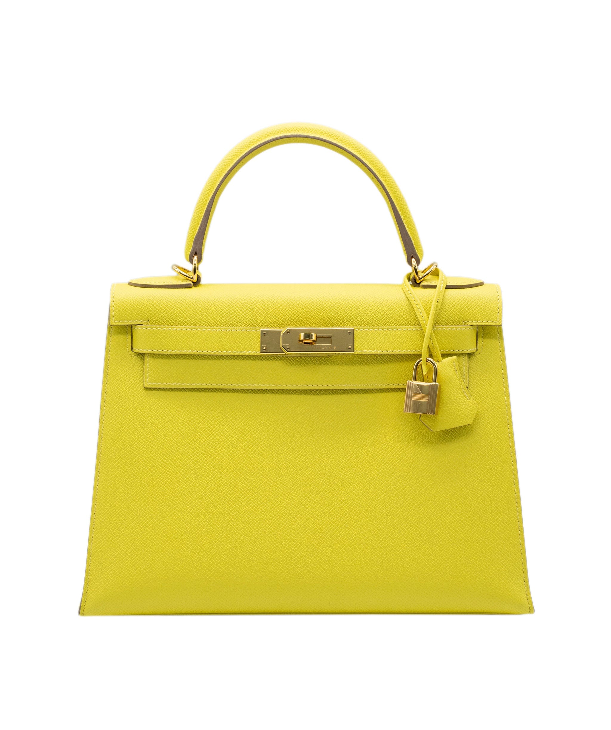 Hermès Hermes Kelly 28 Sellier Lime Epsom GHW #D SKL1216