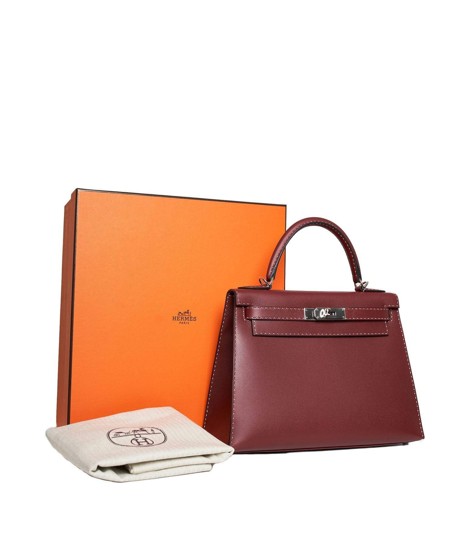 Hermès Hermès Kelly 28 Un Point Sur Deaux Rouge H Monsier PHW ASL1137