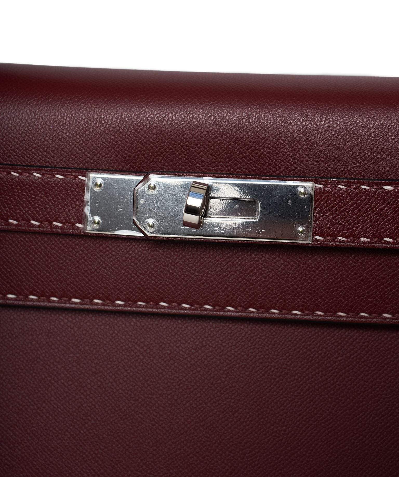 Hermès Hermès Kelly 28 Un Point Sur Deaux Rouge H Monsier PHW ASL1137