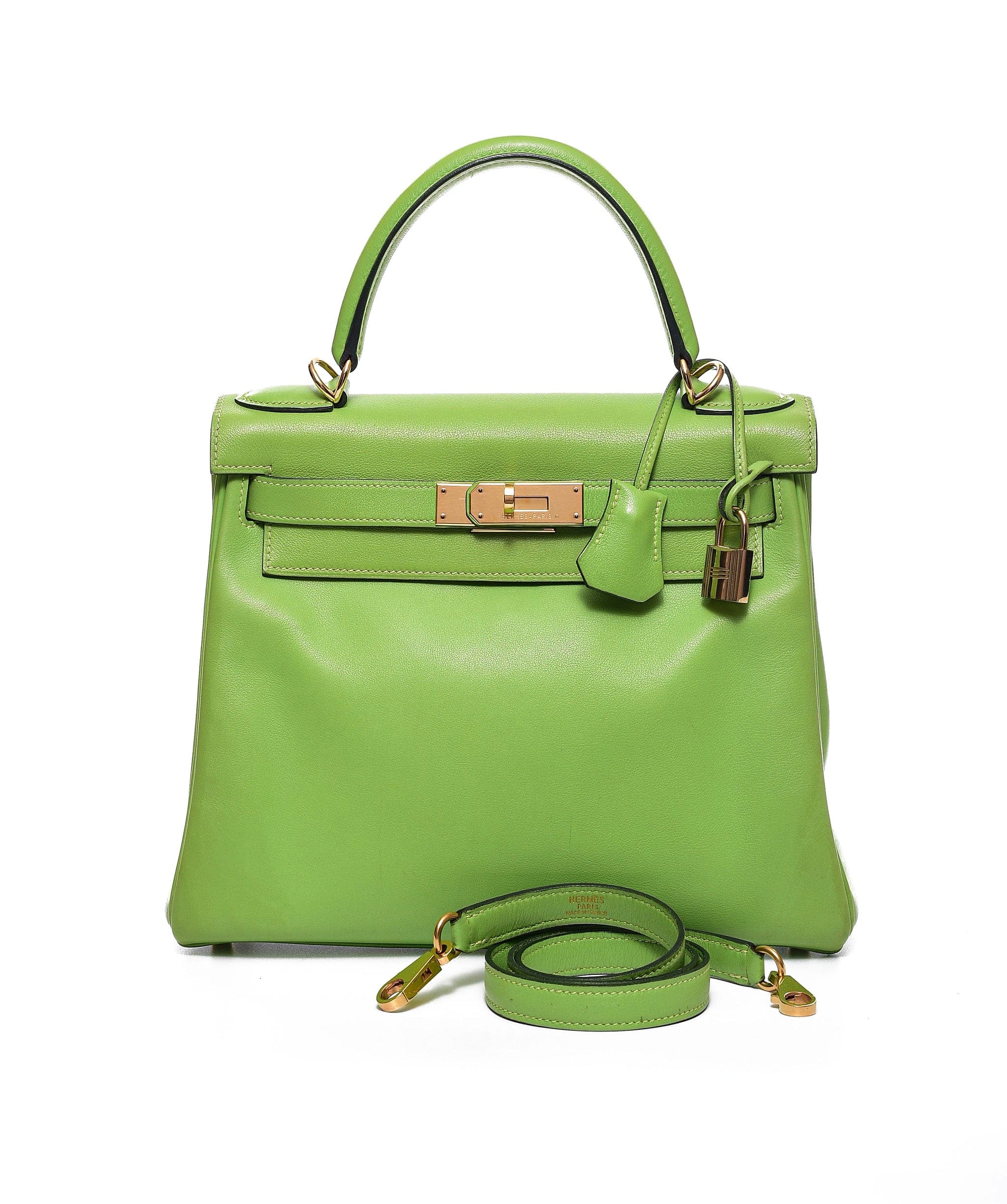 Hermès Hermes Kelly 28 Vert Cru Swift Ghw #F SKL1240