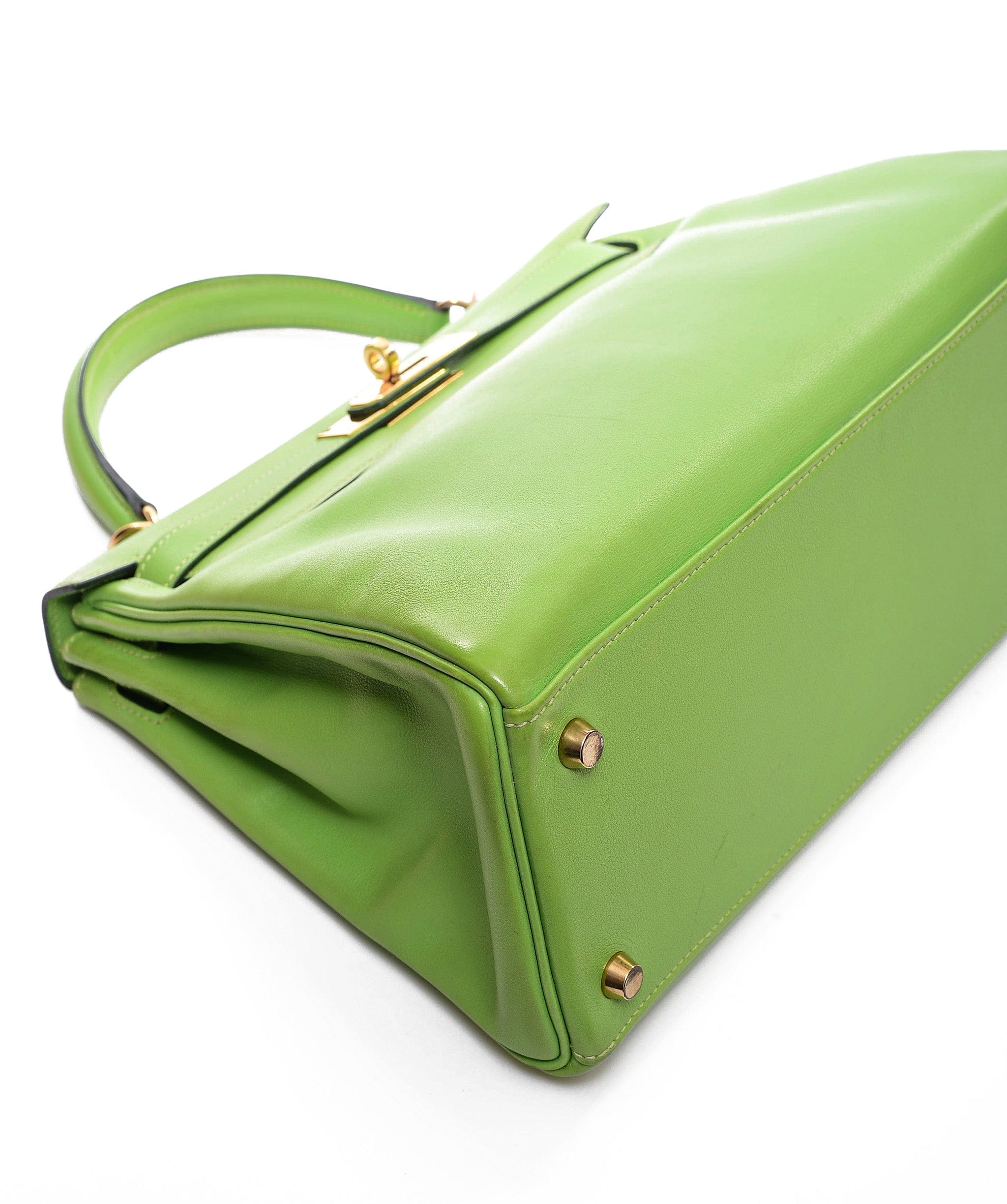 Hermès Hermes Kelly 28 Vert Cru Swift Ghw #F SKL1240