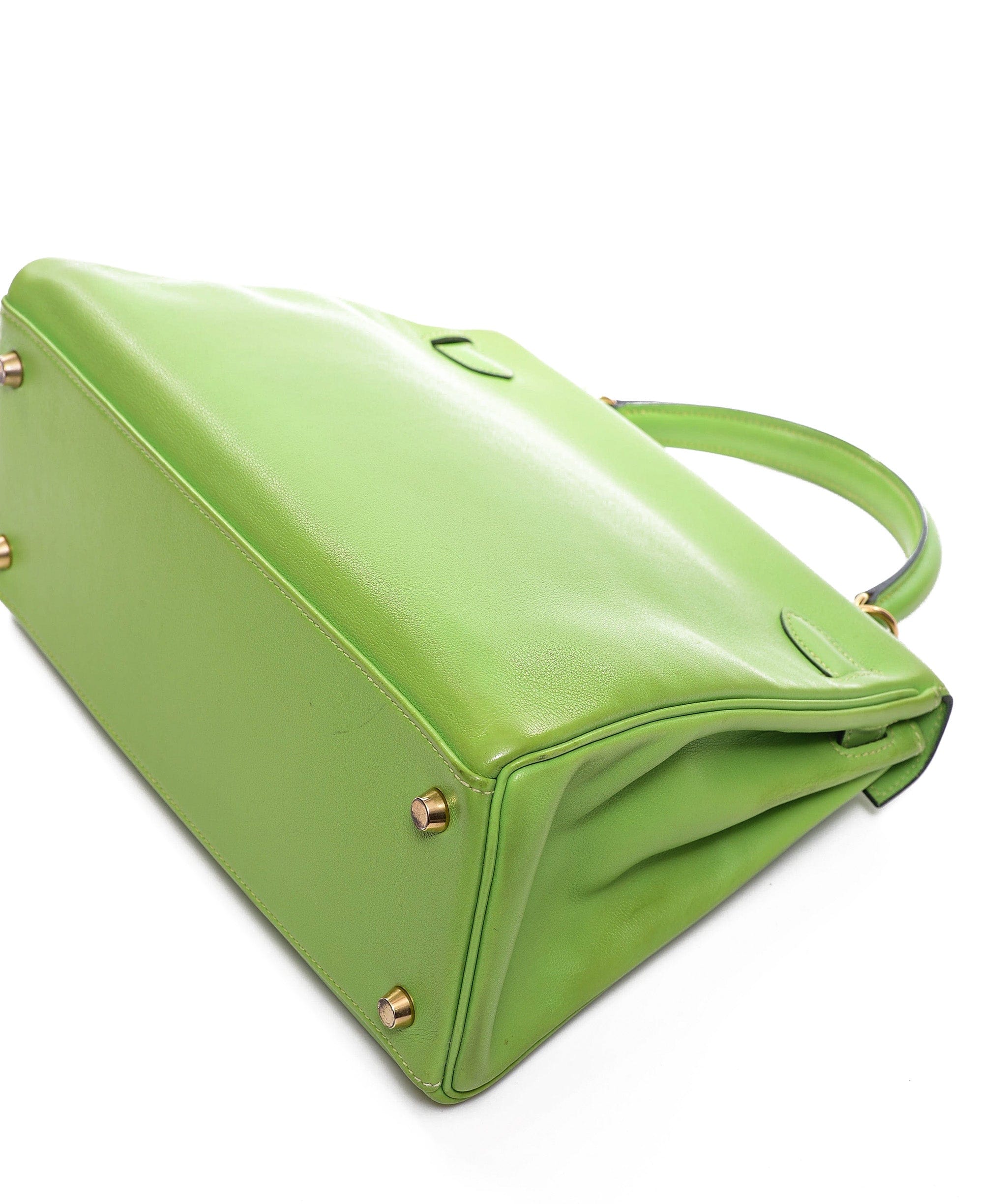 Hermès Hermes Kelly 28 Vert Cru Swift Ghw #F SKL1240