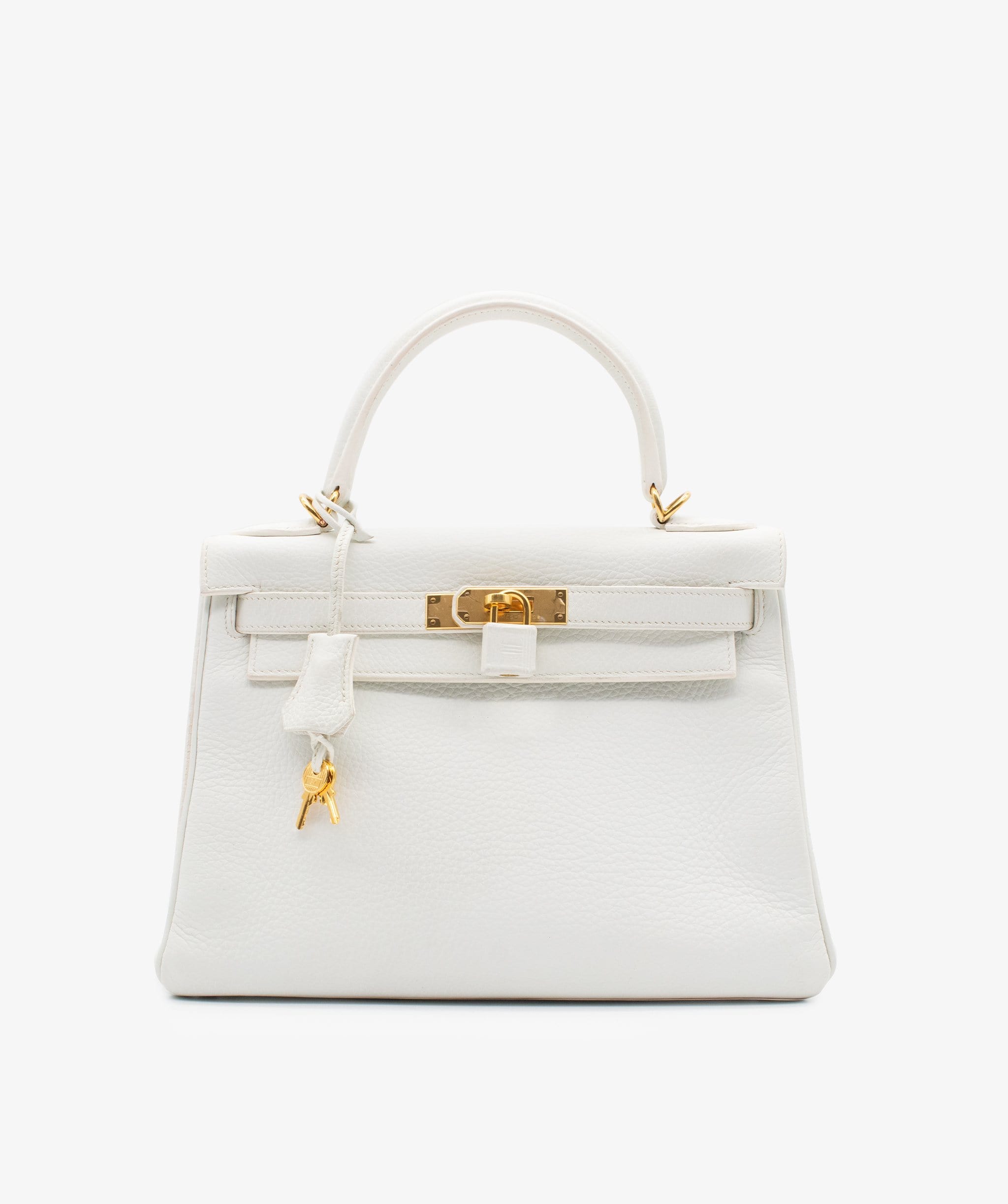 Hermès Hermes Kelly 28 White Clemence GHW