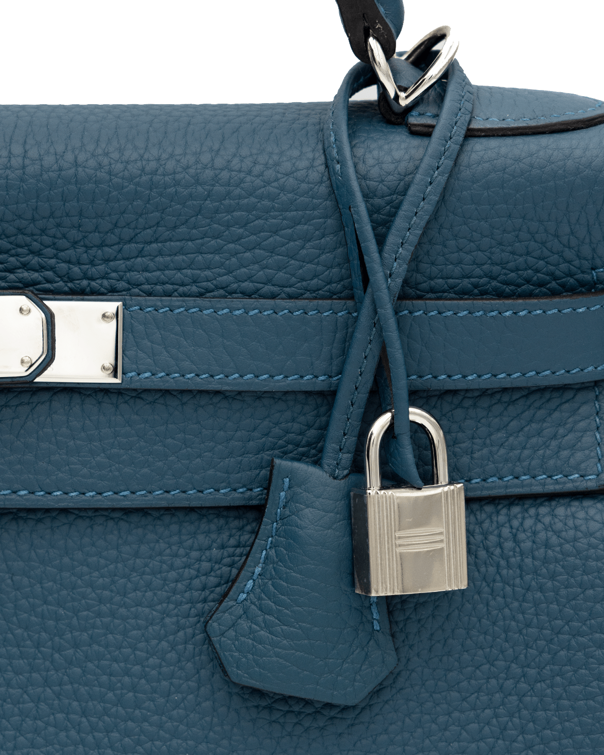 Hermès Hermes Kelly 32 Amazone Blue Colvert Clemence PHW SYL1001