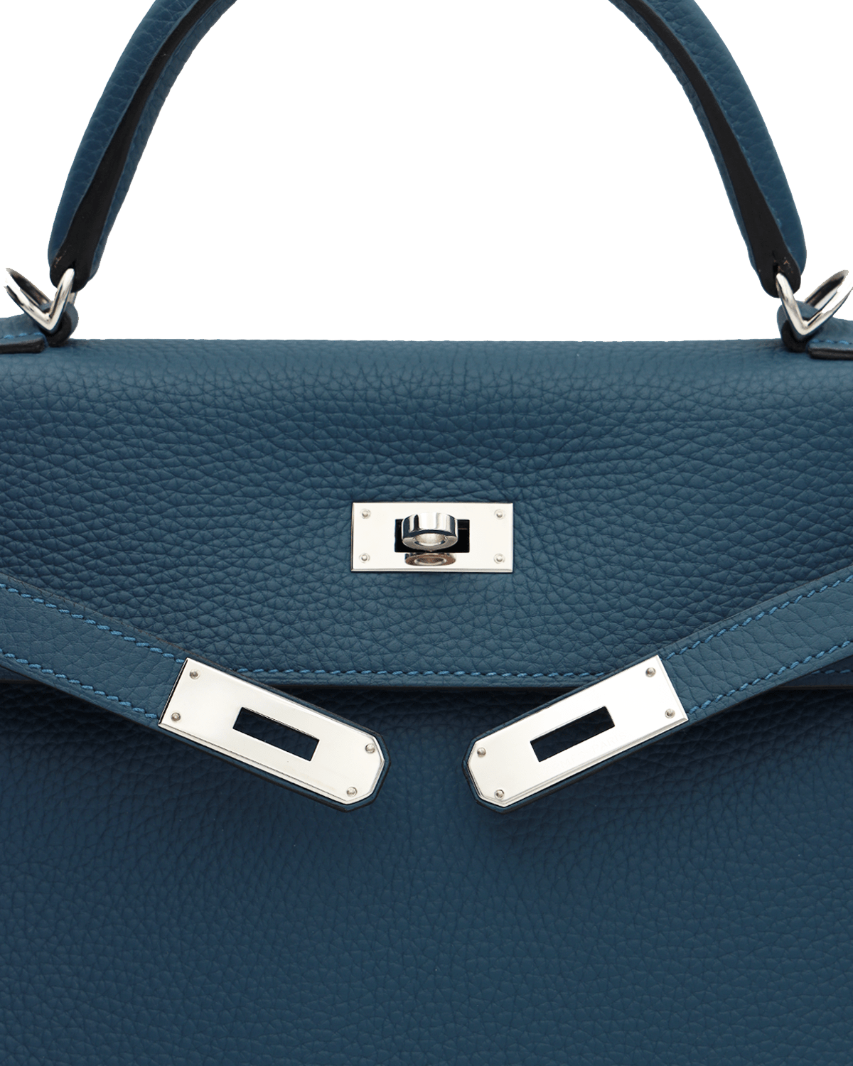 Hermès Hermes Kelly 32 Amazone Blue Colvert Clemence PHW SYL1001