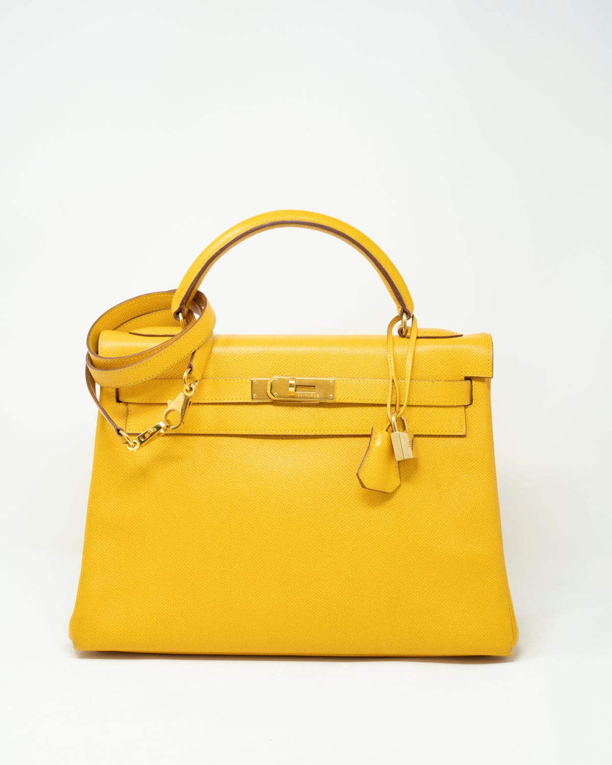 Hermès Hermes Kelly 32 Jaune Amber Courchevel GHW ASL2357