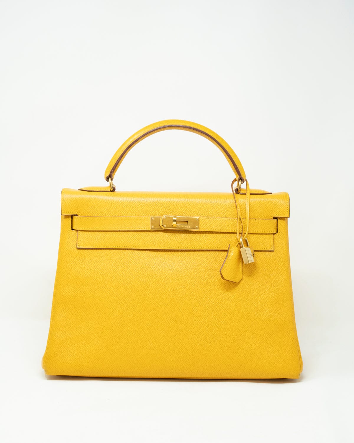 Hermès Hermes Kelly 32 Jaune Amber Courchevel GHW ASL2357