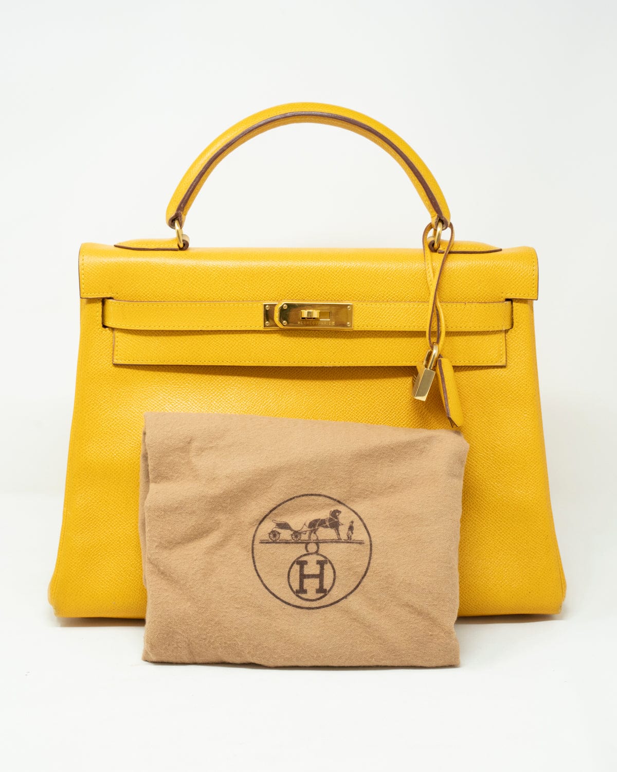 Hermès Hermes Kelly 32 Jaune Amber Courchevel GHW ASL2357